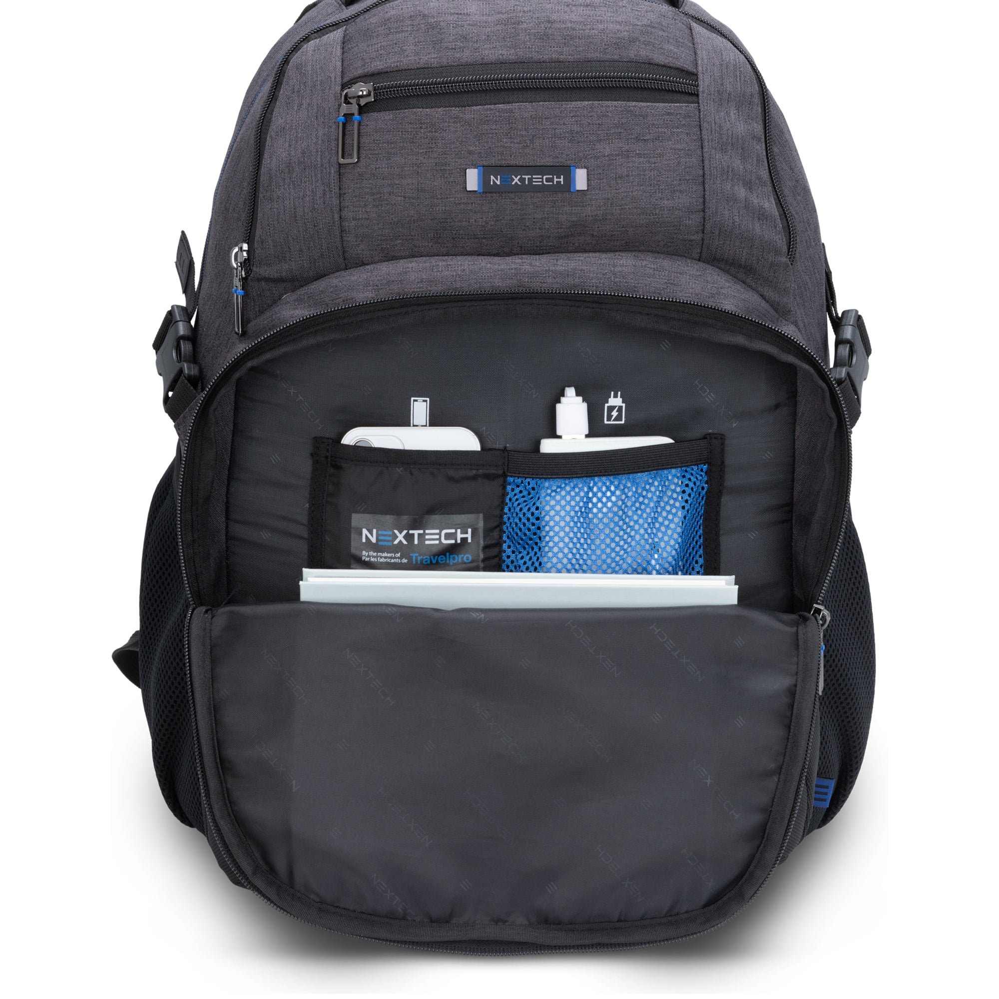 Nextech Professional Business Backpack for Men & Women - Waterproof Laptop Backpack with USB Charging Port - Perfect for Office, Travel, and Commuting