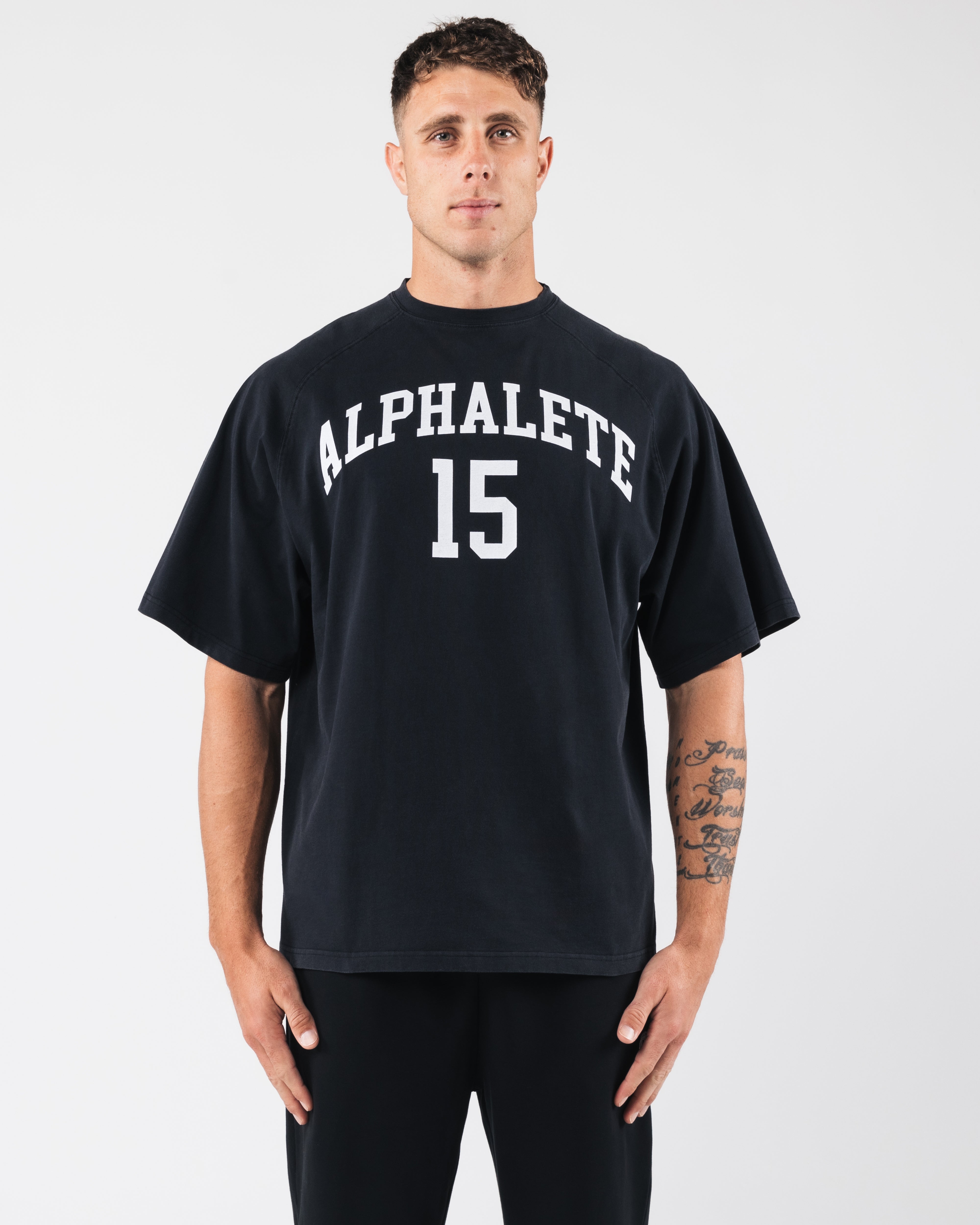 League Box Tee - Premium Black Cotton T-Shirt for Men | Casual Streetwear & Everyday Wear