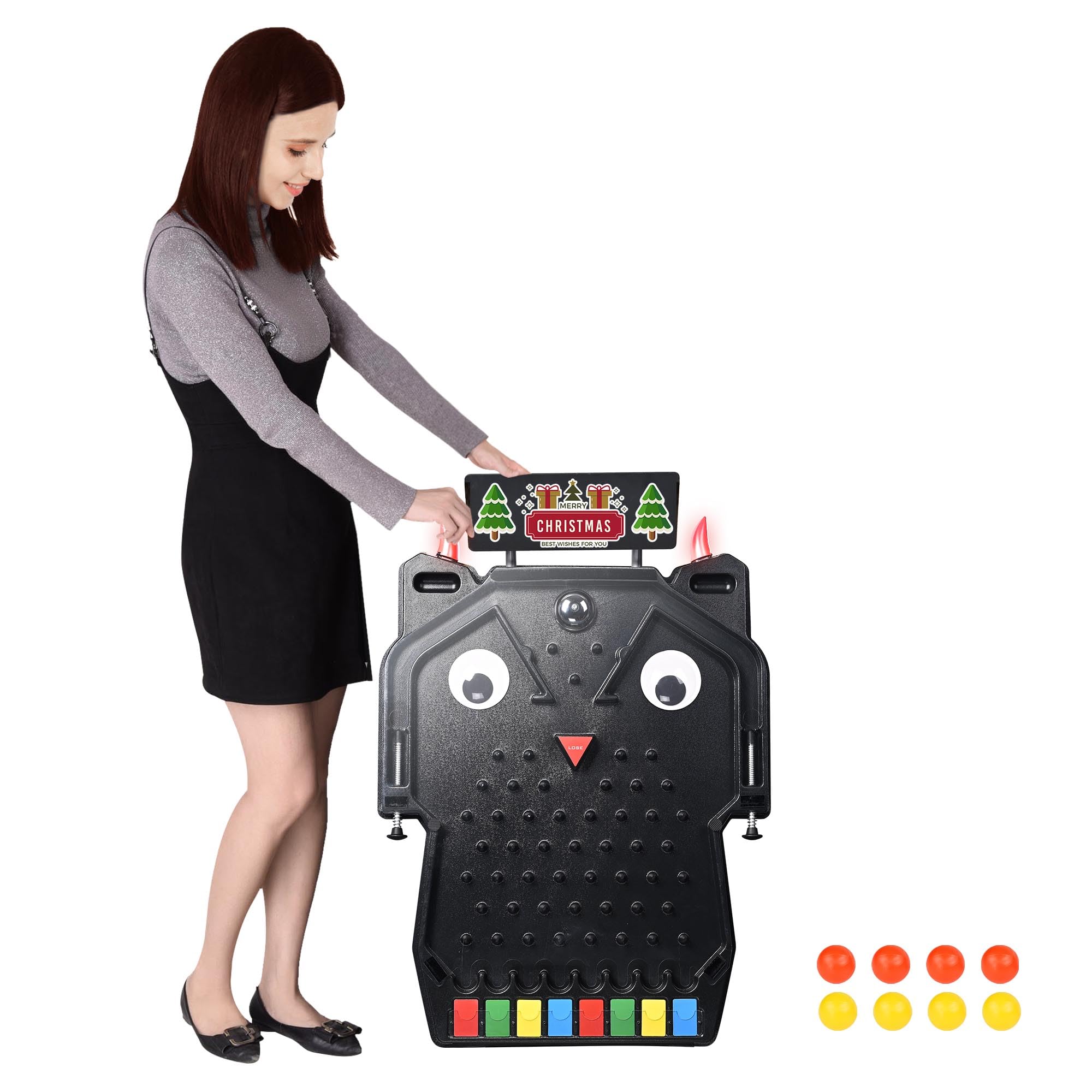 WinSpin Pinball Machine - Tabletop & Floor Stand Prize Drop Board Game with 8 Slots (32