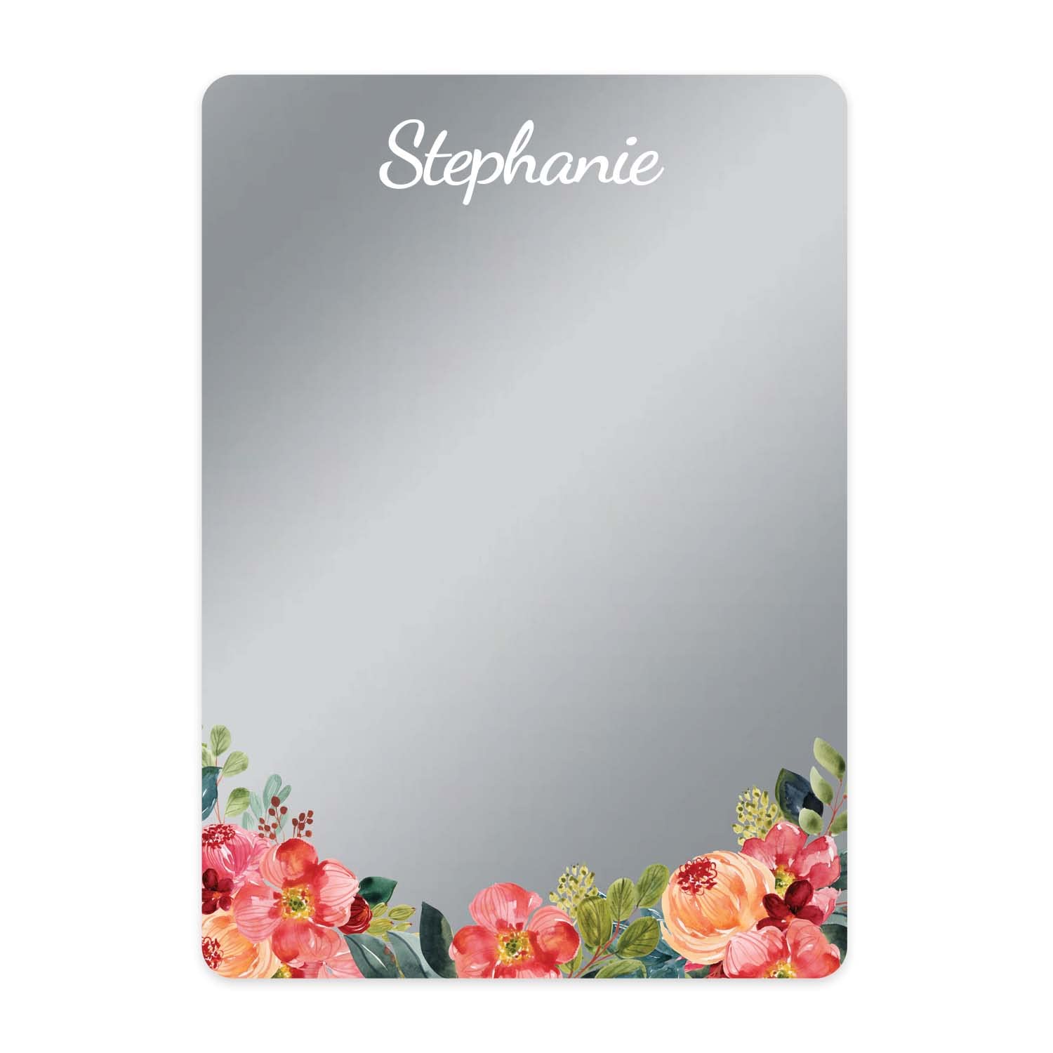 Personalized Bright Floral Mirror Notebook - 5