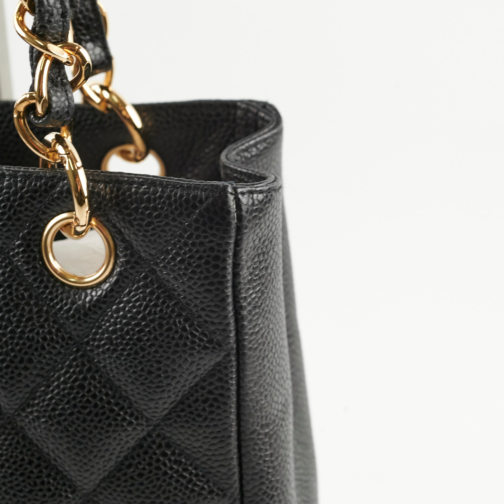 Chanel Caviar Leather Petite Shopping Tote Bag in Black | Luxury Designer Handbag for Women | Perfect for Work, Travel & Everyday Use