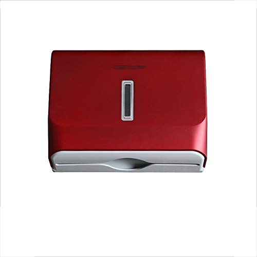 Touchless Paper Towel Dispenser - Wall Mounted Hands-Free Paper Towel Holder for Kitchen, Bathroom & Toilet | Waterproof & Hygienic | Perfect for Home, Office & Restaurant Use (Red)