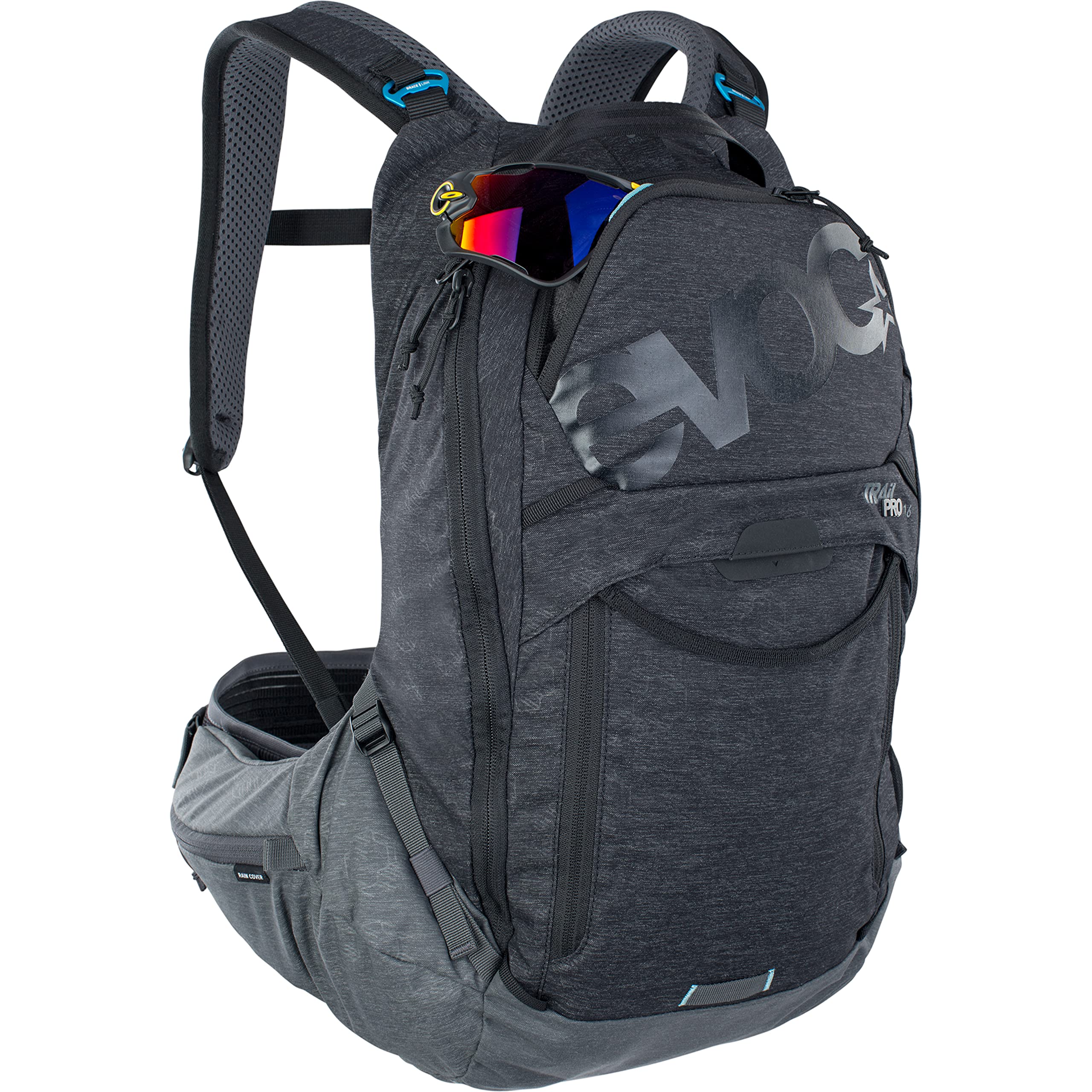 EVOC Rucksack Backpack - Large to X-Large Hiking & Travel Backpack for Men & Women - Durable Water-Resistant Black/Carbon Grey Design - Perfect for Outdoor Adventures, Camping & Daily Commute