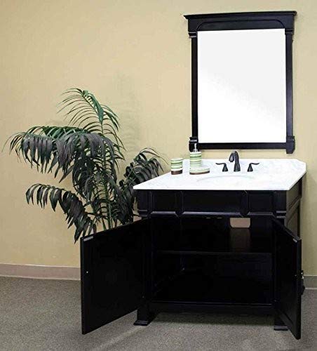 36-Inch Solid Wood Framed Wall Mirror in Espresso - Elegant Full-Length Mirror for Bedroom, Living Room, or Entryway Decor