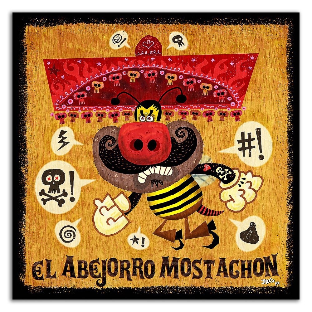 Abejorro Mostachon by Jorge R. Gutierrez - Vibrant Canvas Art Print - Ready to Hang Wall Decor for Living Room, Bedroom & Office