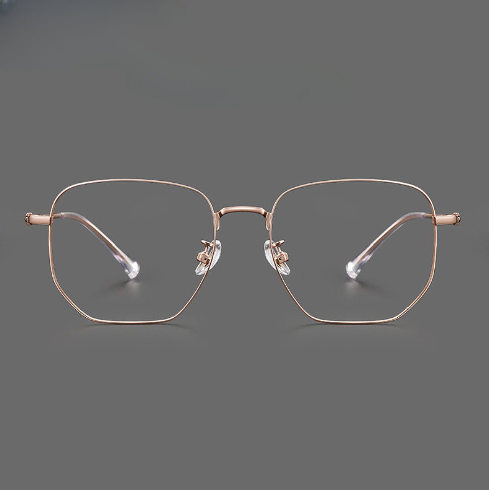 Stylish Titanium Geometric Eyeglass Frames ST122217 - Lightweight & Durable for Work, Reading & Fashion