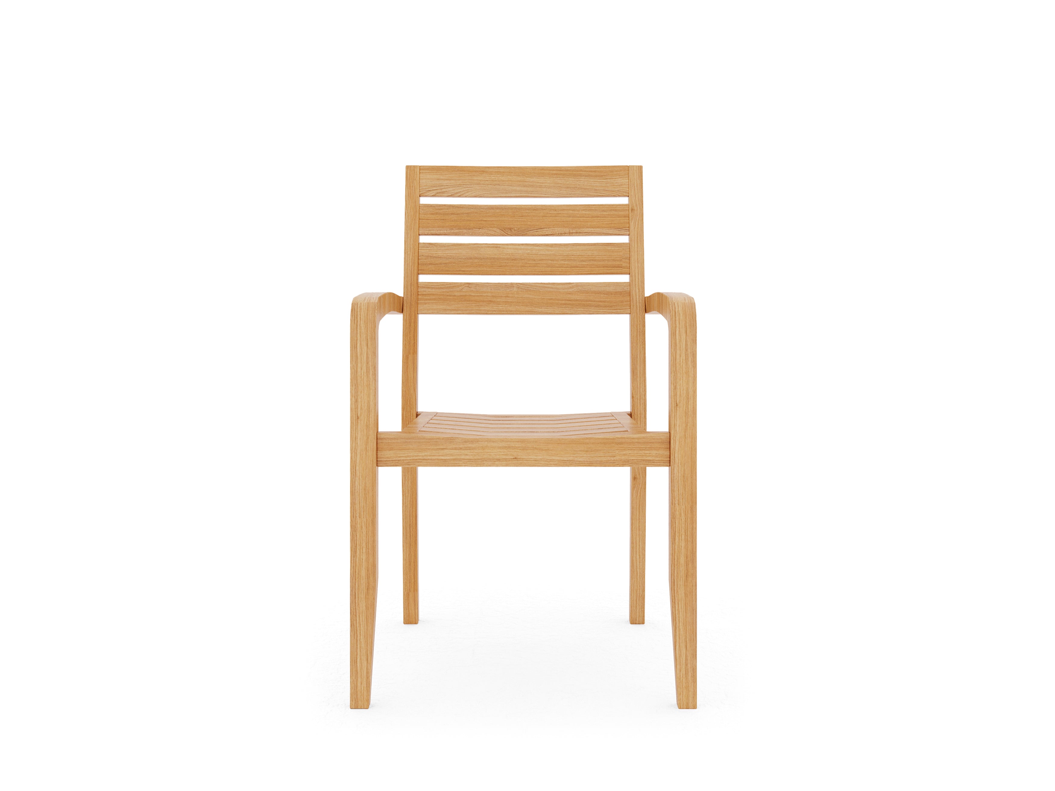 Premium Teak Outdoor Dining Stacking Armchairs (Set of 4) - Weather-Resistant Patio Furniture for Garden, Poolside & Backyard Dining