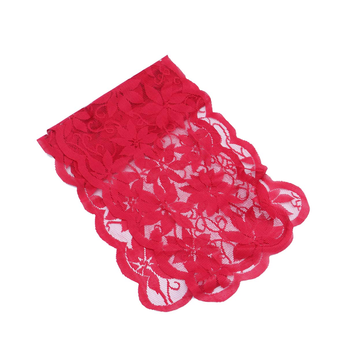 Elegant Red Rustic Table Runner for Wedding, Dinner, Party & Christmas Decor - Poinsettia Lace Tablecloth for Banquet, Dresser & Holiday Decorations - Perfect for Festive Celebrations and Home Decor