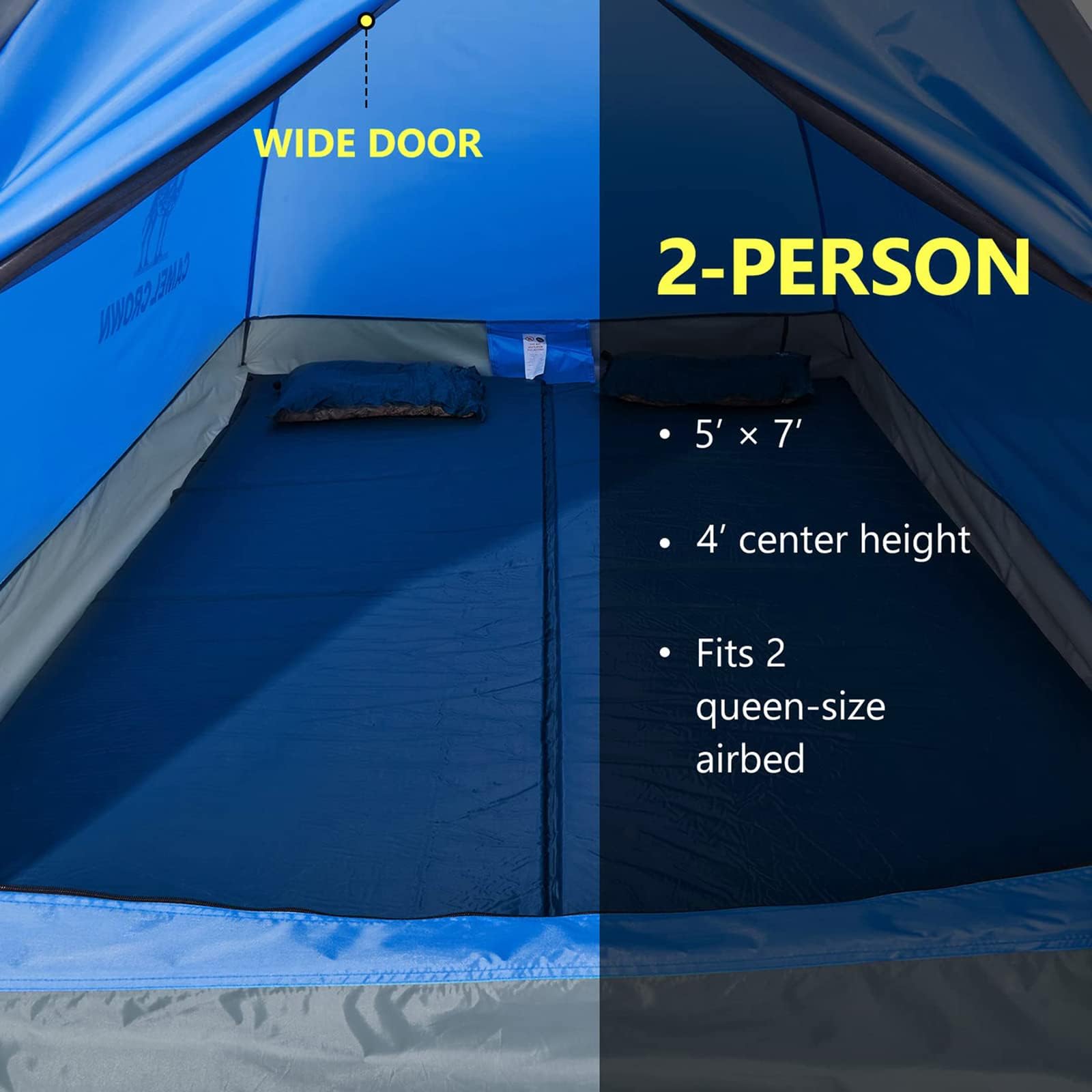 CAMEL CROWN 2-5 Person Waterproof Camping Tent - Lightweight for Hiking & Backpacking