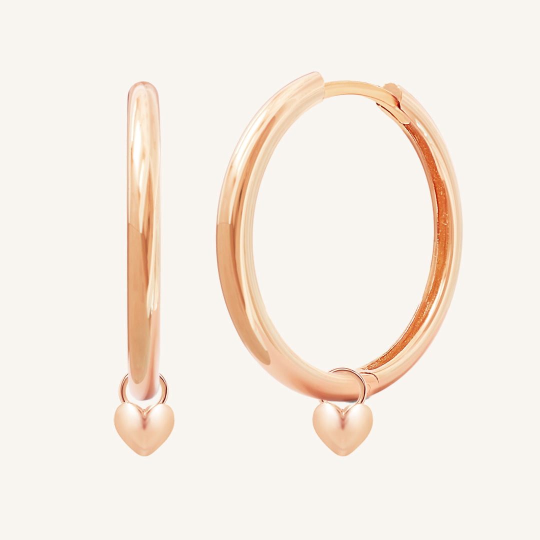 Behold Heart Plain Hoops - Minimalist Sterling Silver Hoop Earrings for Women | Perfect for Everyday Wear, Date Nights & Gifting