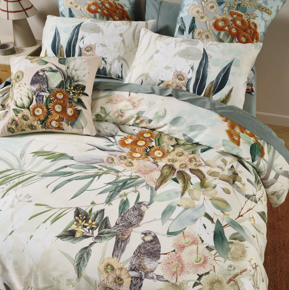 Premium Eucalyptus Garden Quilt Cover Set - 100% Cotton Bedding Set with Floral Design - King/Queen Size - Breathable & Soft for All Seasons - Perfect for Master Bedroom, Guest Room & Vacation Homes