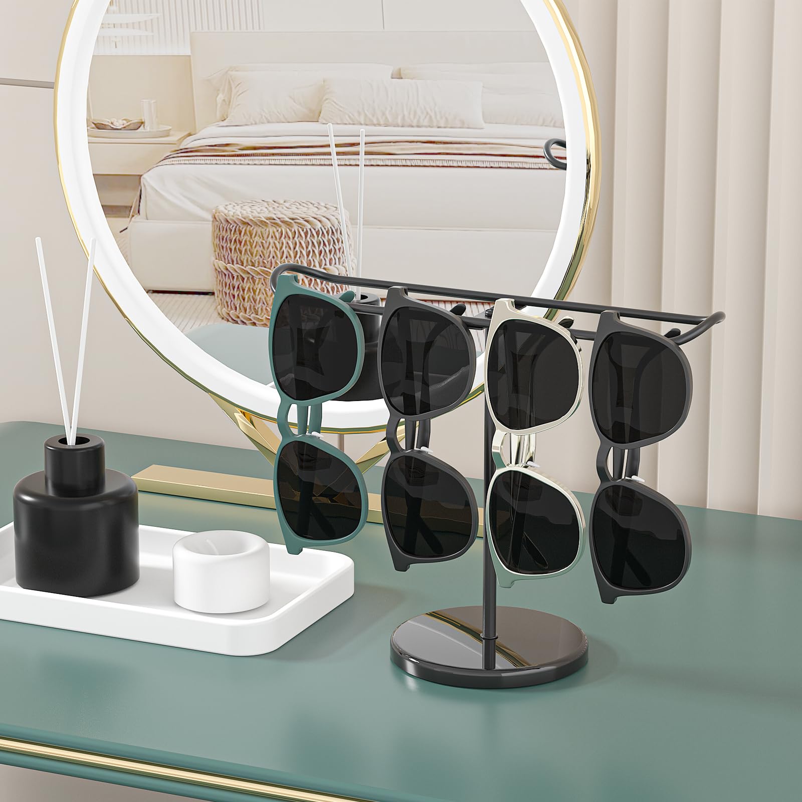 Stylish Coward Sunglasses Organizer Stand - Eyeglasses Holder & Display Rack for Men & Women - Durable Glasses Storage Stand for Home, Office, or Dresser Tabletop - Perfect for Organizing Sunglasses, Reading Glasses & Eyewear Accessories