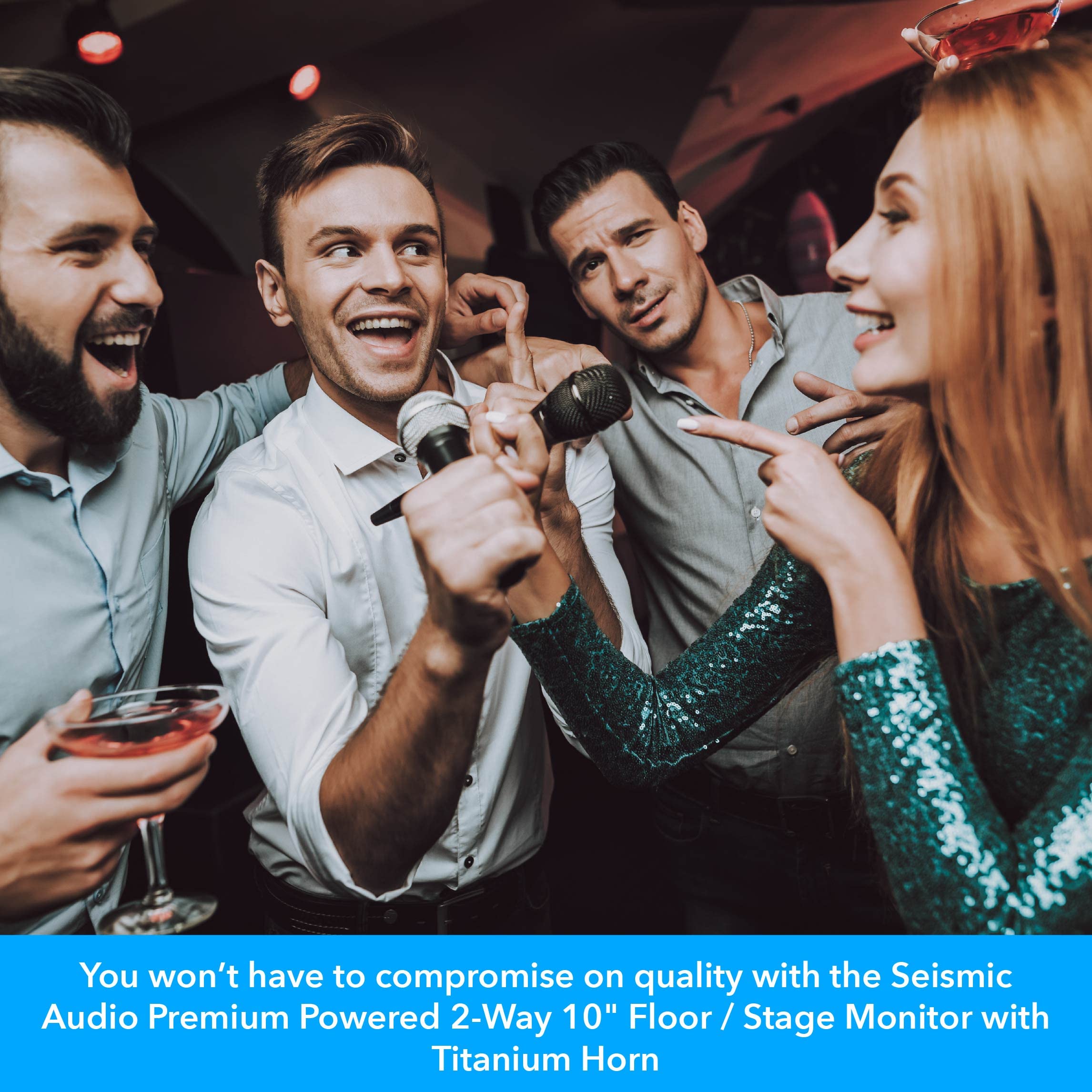 Seismic Audio 12 Inch Active PA Speaker System - Pair of Bluetooth Compatible PA Speakers for Karaoke, Live Music, DJ, and Outdoor Events
