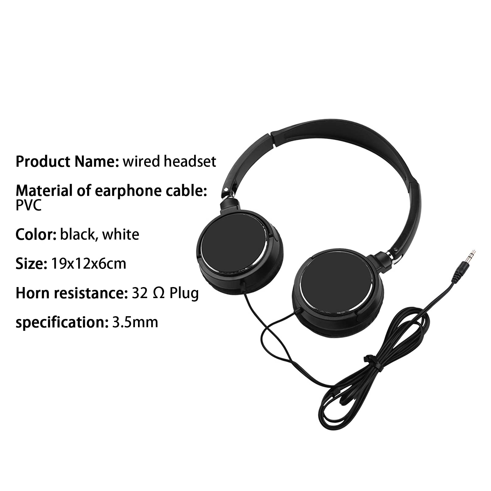Universal Over-Ear HiFi Stereo Headphones with Noise Reduction - Wired Head-Mounted Headset for Mobile Phones (White) | Perfect for Gaming, Music, Movies & Office Work