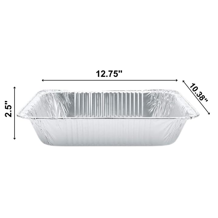 20-Pack 9 x 13 Inch Heavy Duty Disposable Aluminum Pans for Baking, Roasting & Food Storage - Deep Half Size Cookware for Thanksgiving, Christmas & Holiday Meals - Perfect for Casseroles, Lasagna & Meal Prep