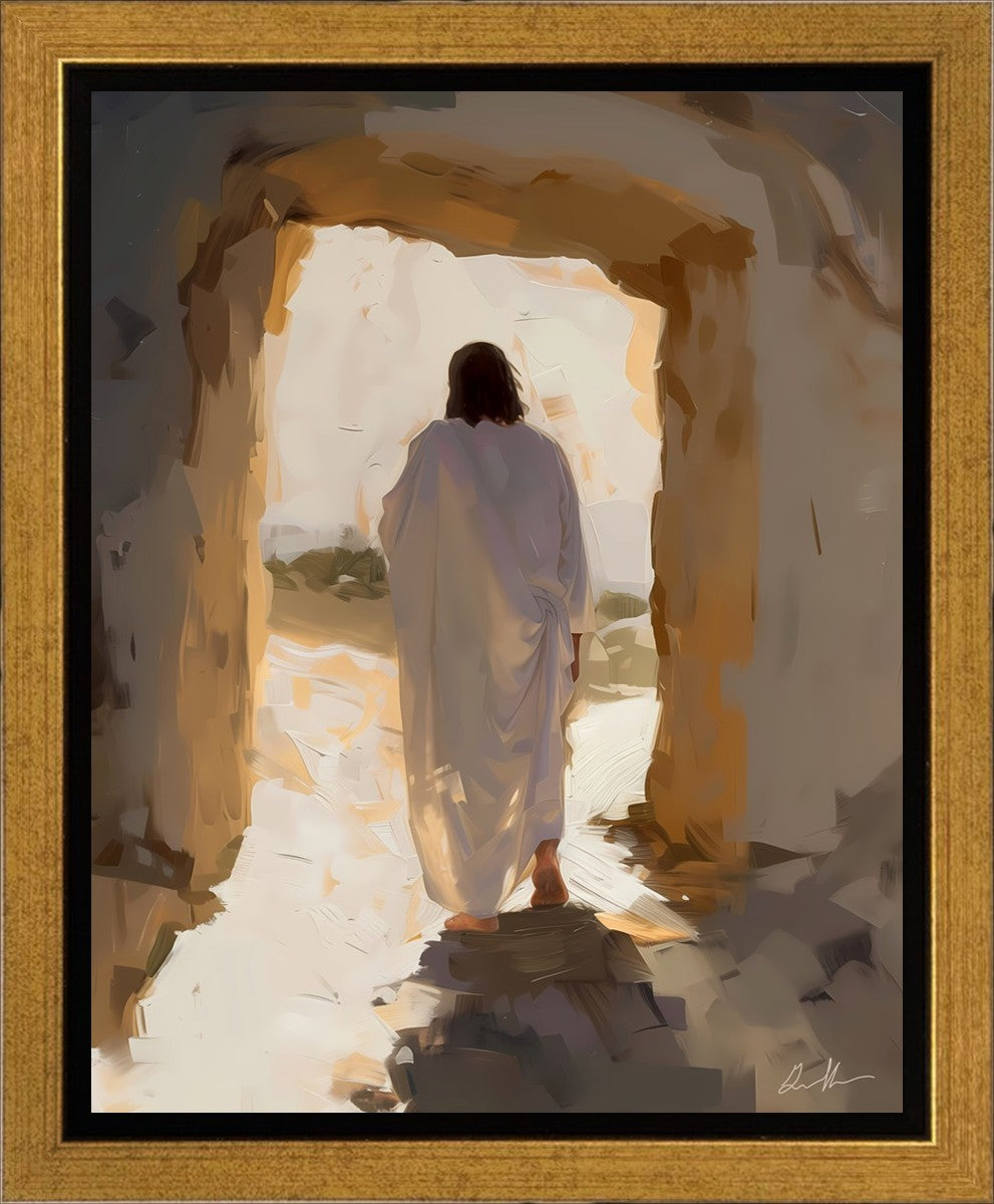 He is Risen Christian Wall Art - Gallery Wrapped Canvas Print - Religious Home Decor for Easter, Church & Faith-Based Interiors