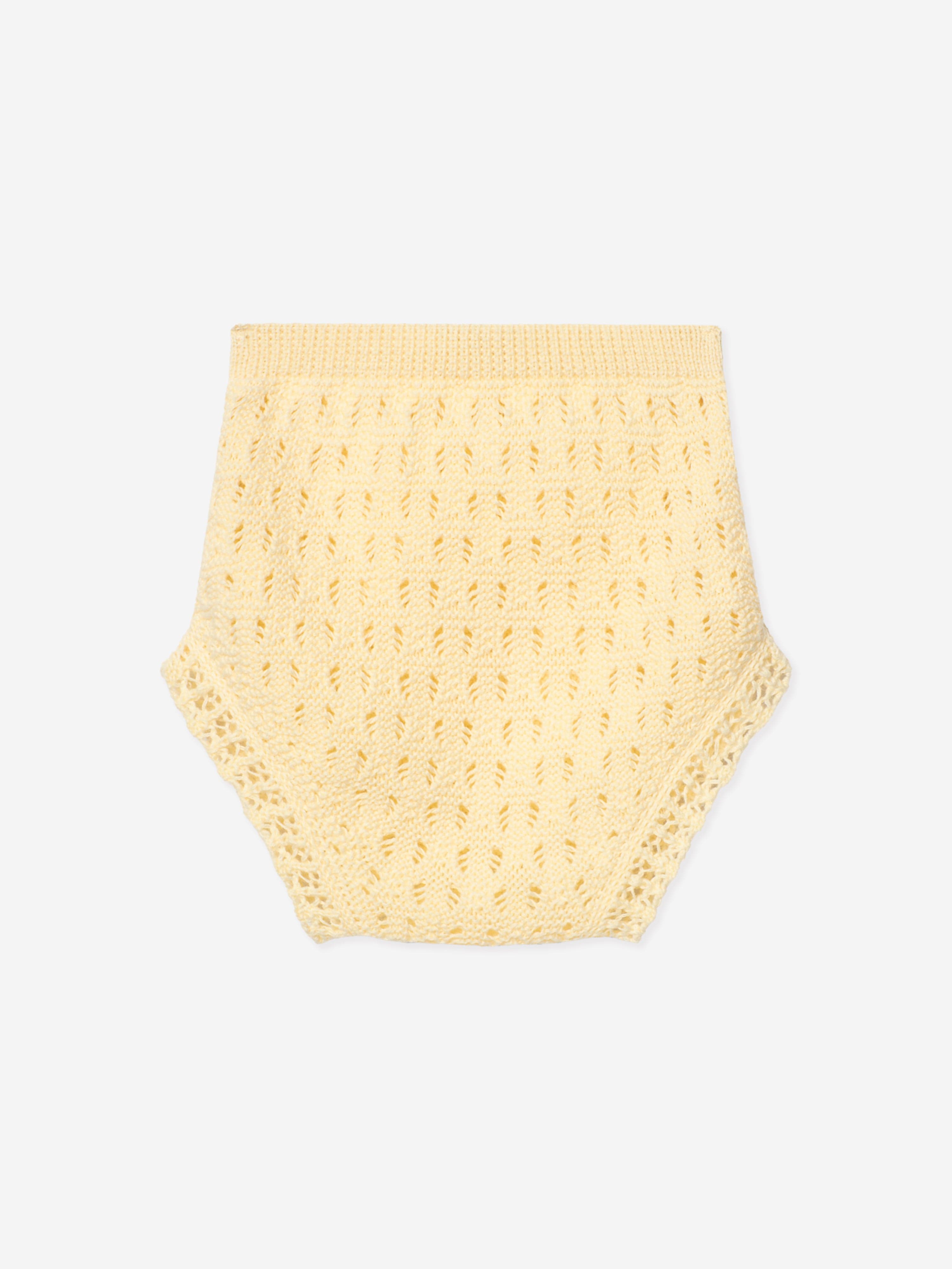Adorable Baby Girls Dress and Bloomers Set in Yellow - Perfect for Photoshoots, Parties & Special Occasions