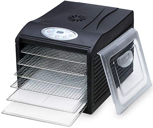 **Samson Silent Food Dehydrator with 6 Stainless Steel Trays, Digital Timer & Temperature Control – Perfect for Drying Fruits, Vegetables, Beef Jerky, Herbs, Dog Treats & Fruit Leathers – Ideal for Home Kitchen, Camping & Healthy Snacks**