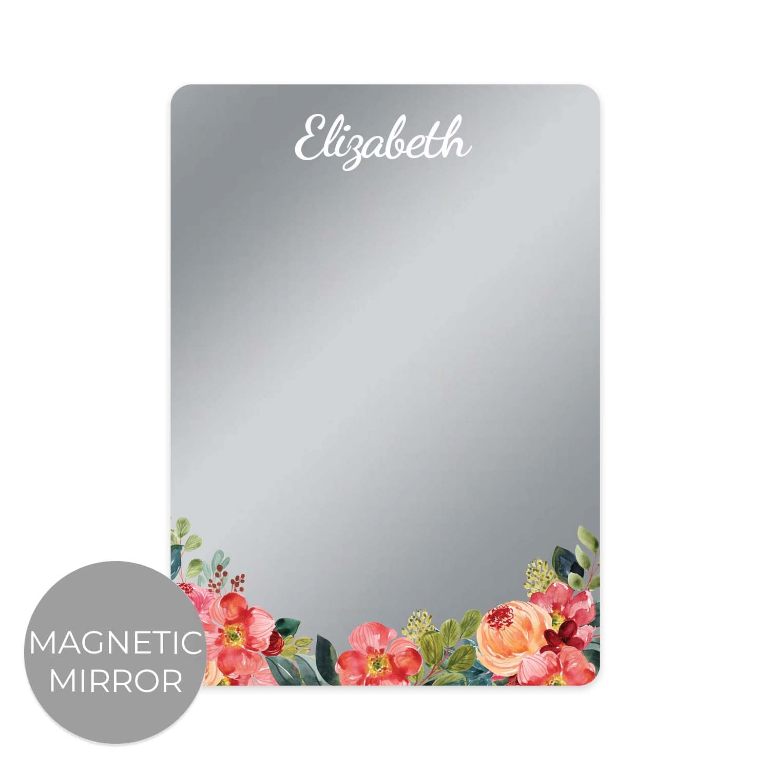 Personalized Bright Floral Mirror Notebook - 5