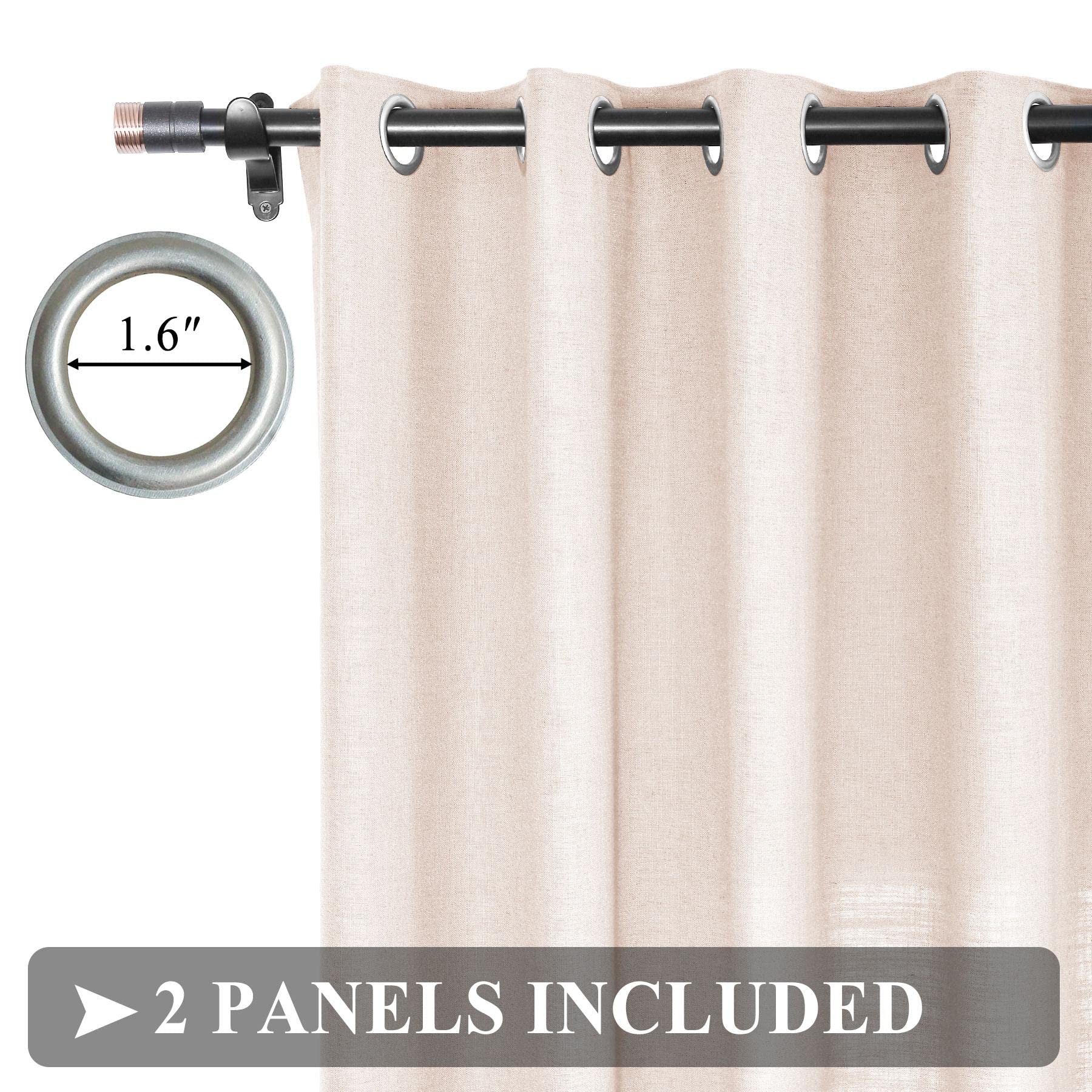 Natural Linen Extra Long Grommet Curtain Panels - 2 Panels 50