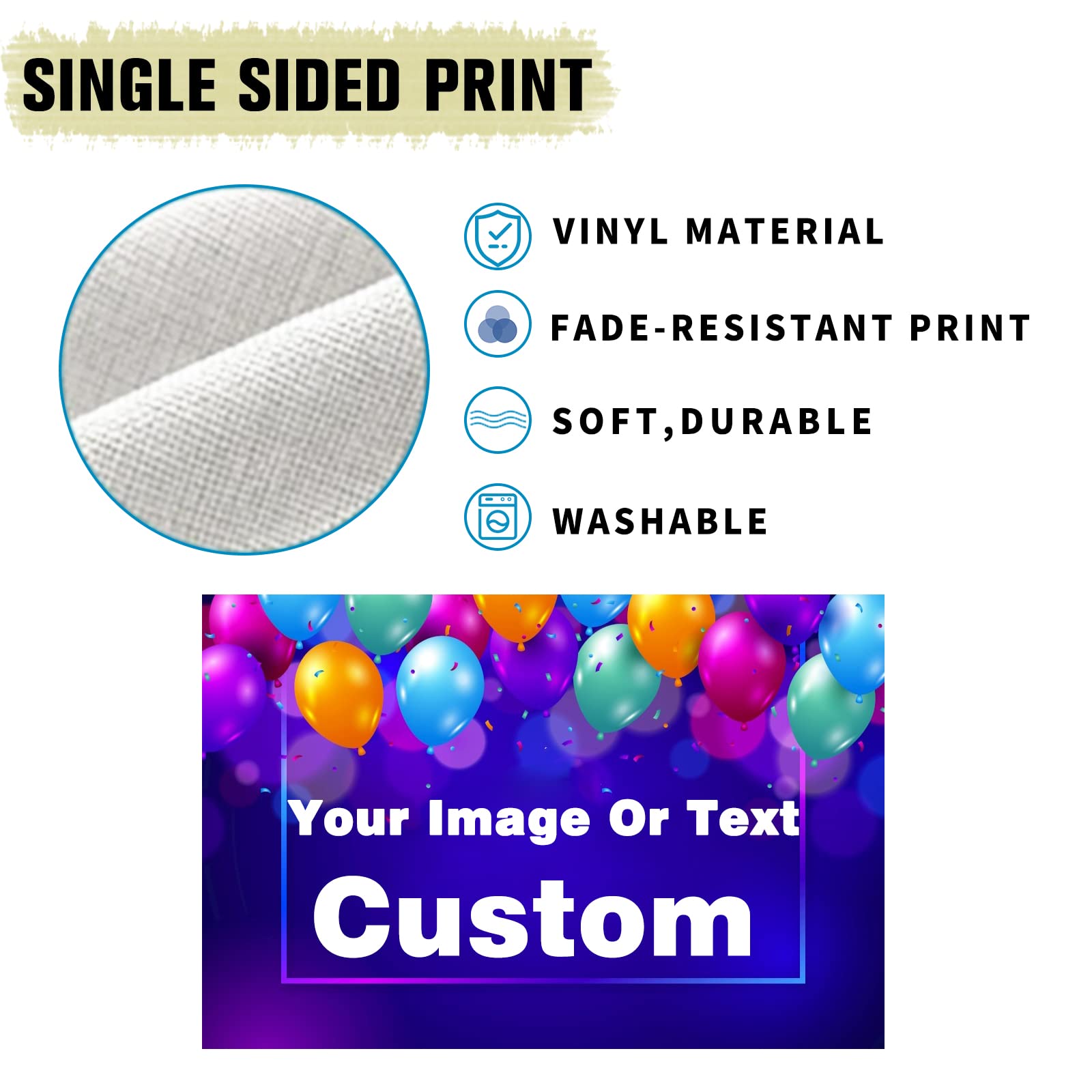 Custom Vinyl Banners & Signs - Personalized Any Size/Design for Business, Events, Parties | Indoor & Outdoor Use for Weddings, Graduations, Retail Stores