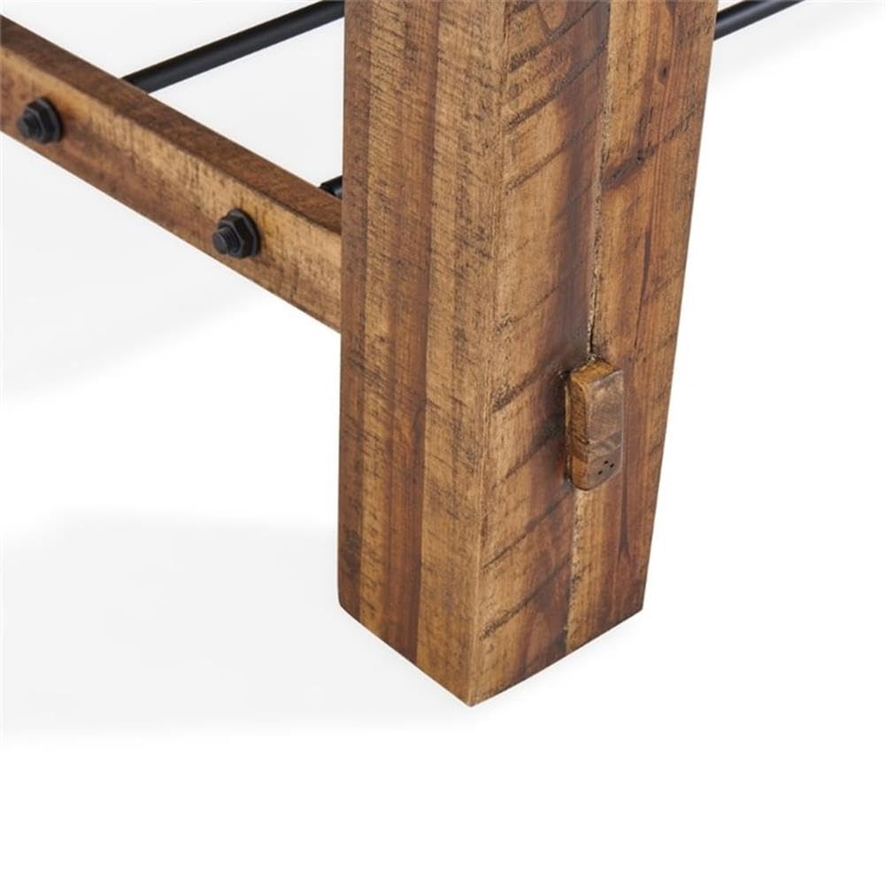 BOWERY HILL 48 Inch Industrial Brown Wood Coffee Table - Rustic Modern Living Room Furniture for Home Decor, Farmhouse Style Center Table with Metal Frame