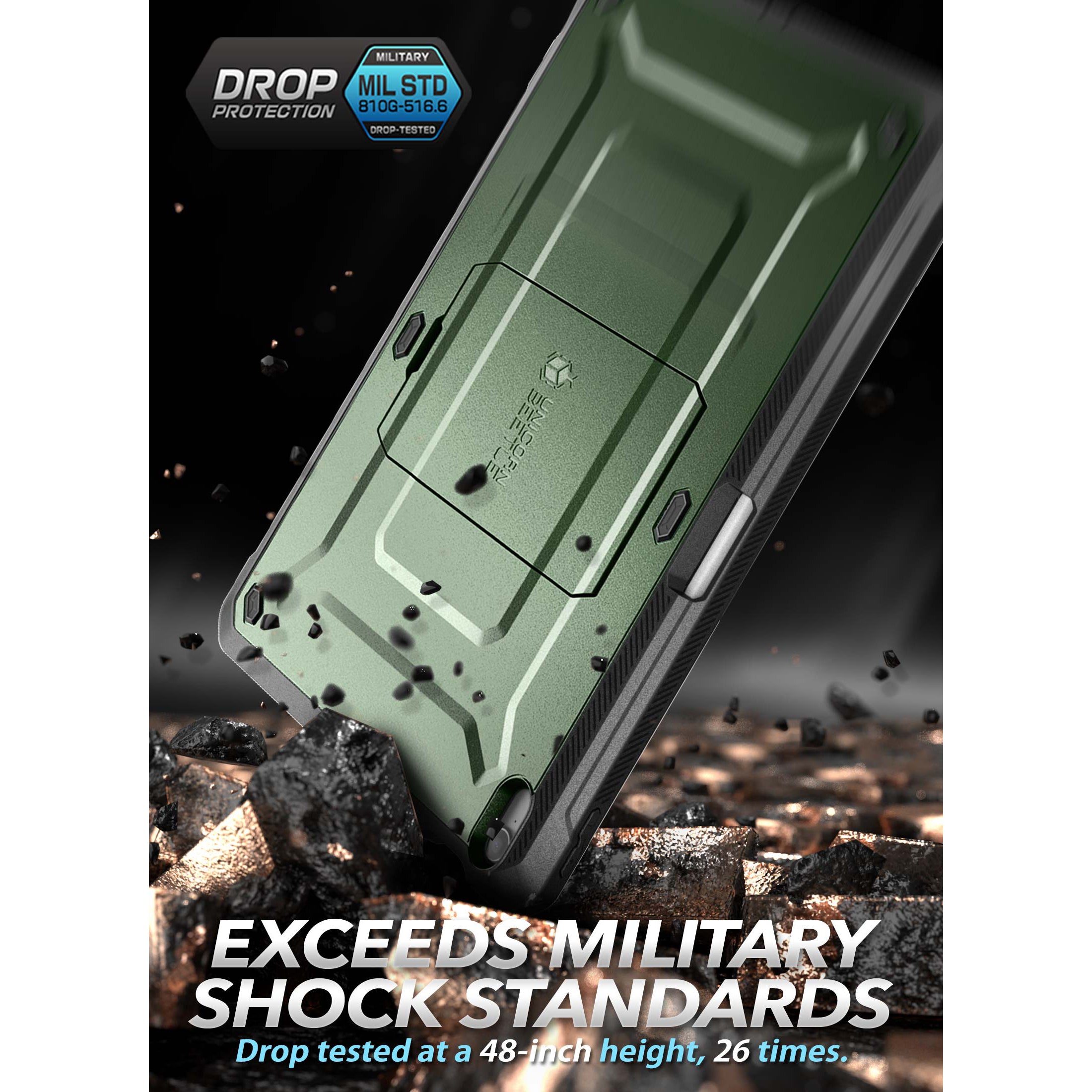 iPad Mini 6 Case - Unicorn Beetle PRO Shockproof Rugged Protective Cover with Screen Protector, Dark Green - Perfect for Outdoor Adventures, Travel & Everyday Use