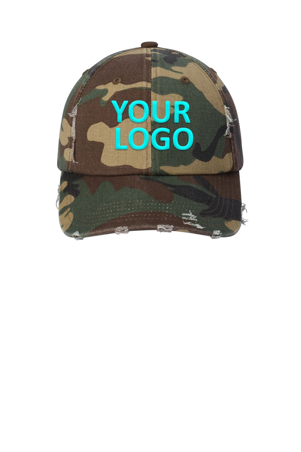District Distressed Caps - Military Camo Hats for Men & Women | Vintage Army Style Baseball Cap | Outdoor, Hiking & Casual Wear