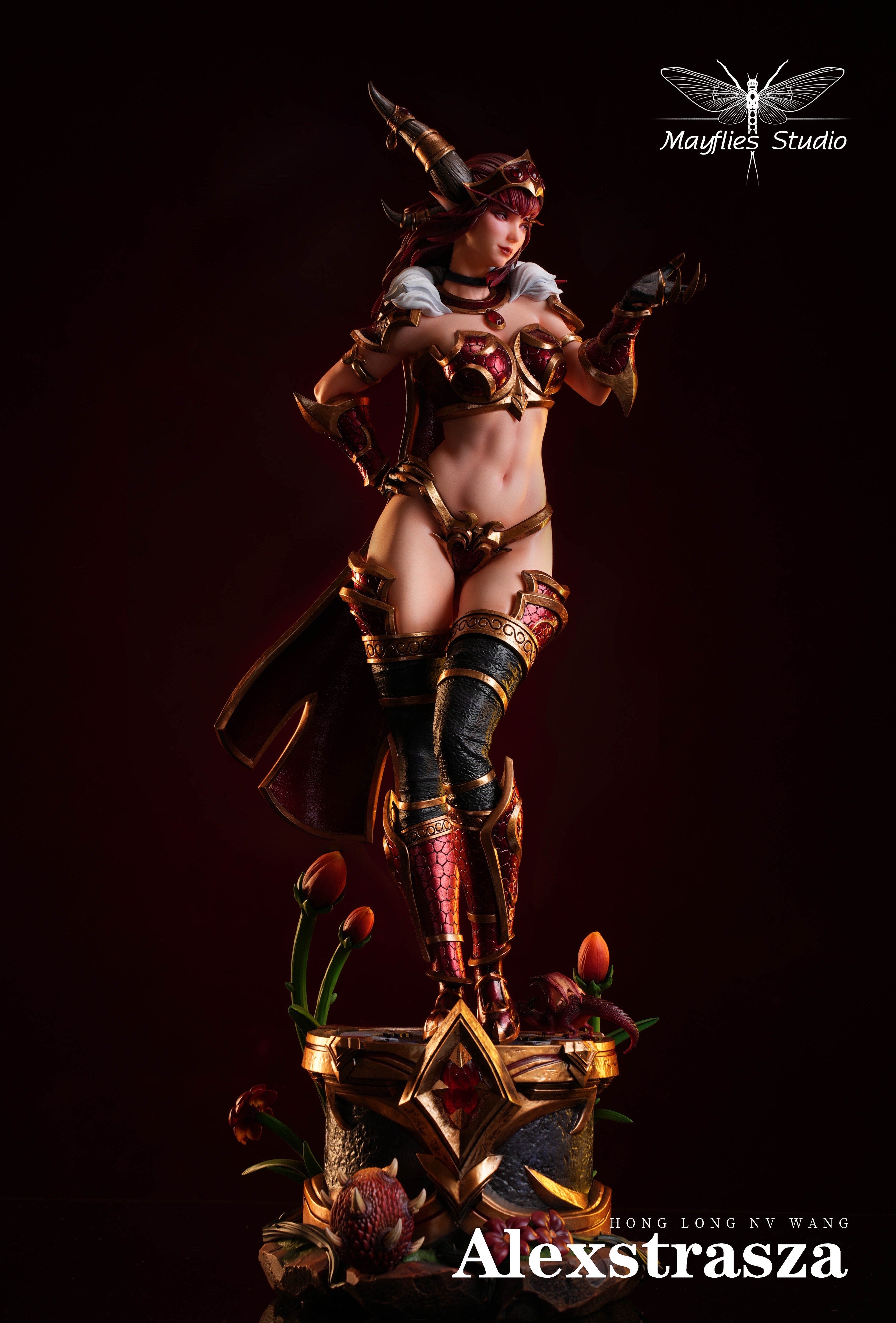 Mayflies Studio World of Warcraft Alexstrasza Statue - Dragon Queen Collectible Figure for WoW Fans | Perfect for Gaming Room Decor & Fantasy Collection Displays