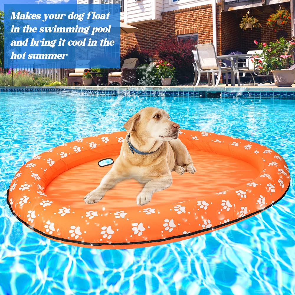 55x38 Inch (140x96 cm) Thickened Inflatable Dog Pool Float for Large Dogs & Puppies - Durable Summer Swimming Float for Adults & Pets - Perfect for Backyard Pools, Lakes, and Beach Vacations