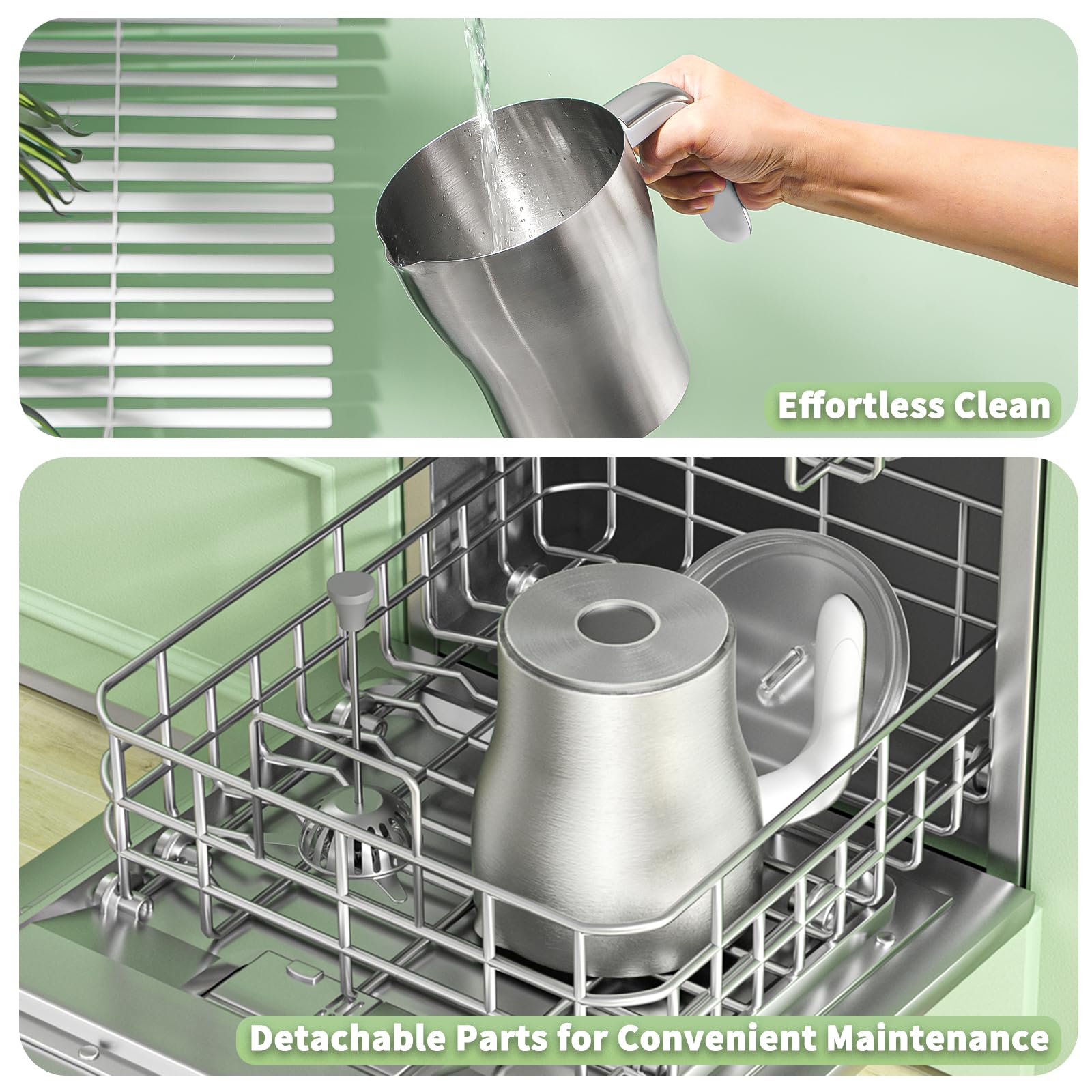 Maestri House 21OZ Smart Milk Frother and Steamer - Variable Temperature & Froth Thickness, Touch Control Milk Warmer with Memory Function for Latte, Cappuccino, Hot Chocolate - Dishwasher Safe - Perfect for Home Coffee Bars, Breakfast Nooks, and Office Break Rooms