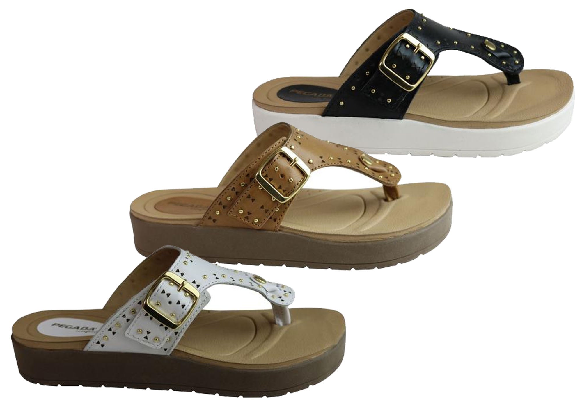 Jess Women's Cushioned Leather Sandals - Comfortable Flip Flops Made in Brazil - Perfect for Beach, Vacation & Summer Outfits