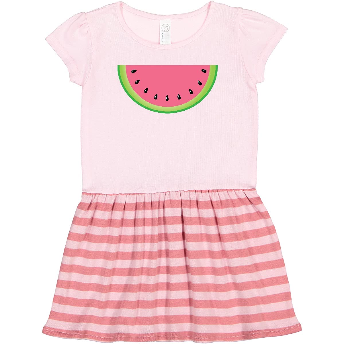 Inktastic Pink Watermelon Print Toddler Dress - Cute Summer Outfit for Girls, Baby Shower Gift, Playdate & Photoshoot Outfit