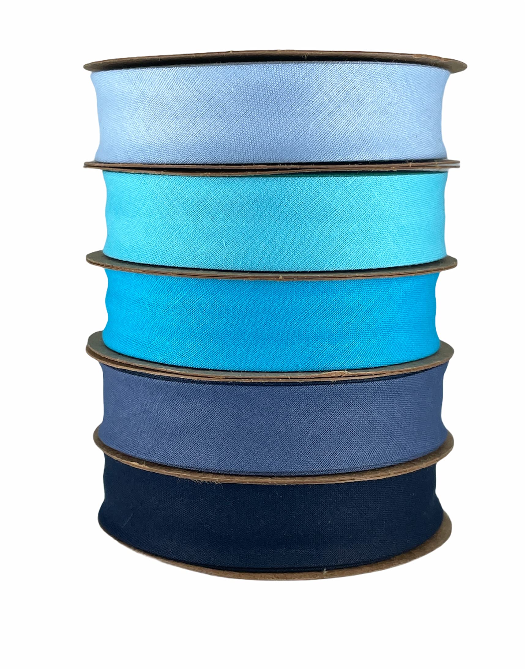 100% Cotton Single Fold Bias Binding Tape - 20mm (13/16 Inch) x 10 Meters (10.93 Yards) for Sewing, Quilting, Hemming & Crafting - Perfect for DIY Garments, Home Decor & Fabric Projects - Indigo Blue (105)