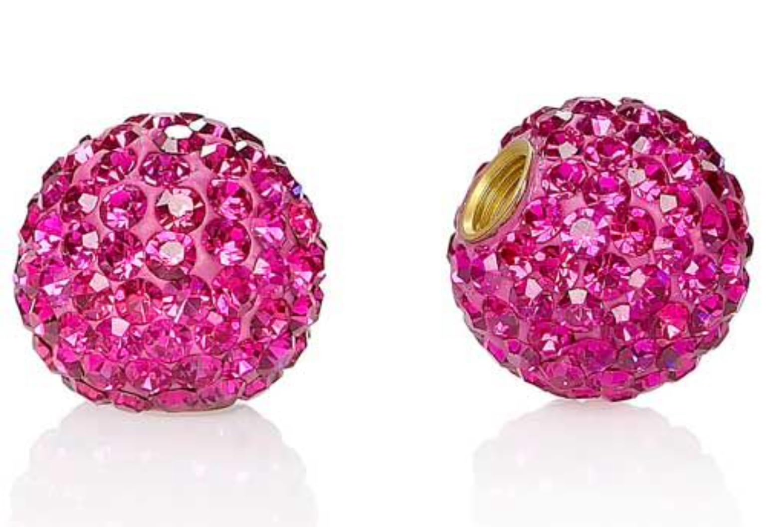 **Cruiser Candy Bling Rhinestone Crystal Tire Valve Stem Caps - Sparkling Air Valve Covers for Bicycle, E-Bike, Motorcycle, Car, Truck, SUV, ATV & Golf Cart (Fuchsia Hot Pink) - Add Glam to Your Ride**