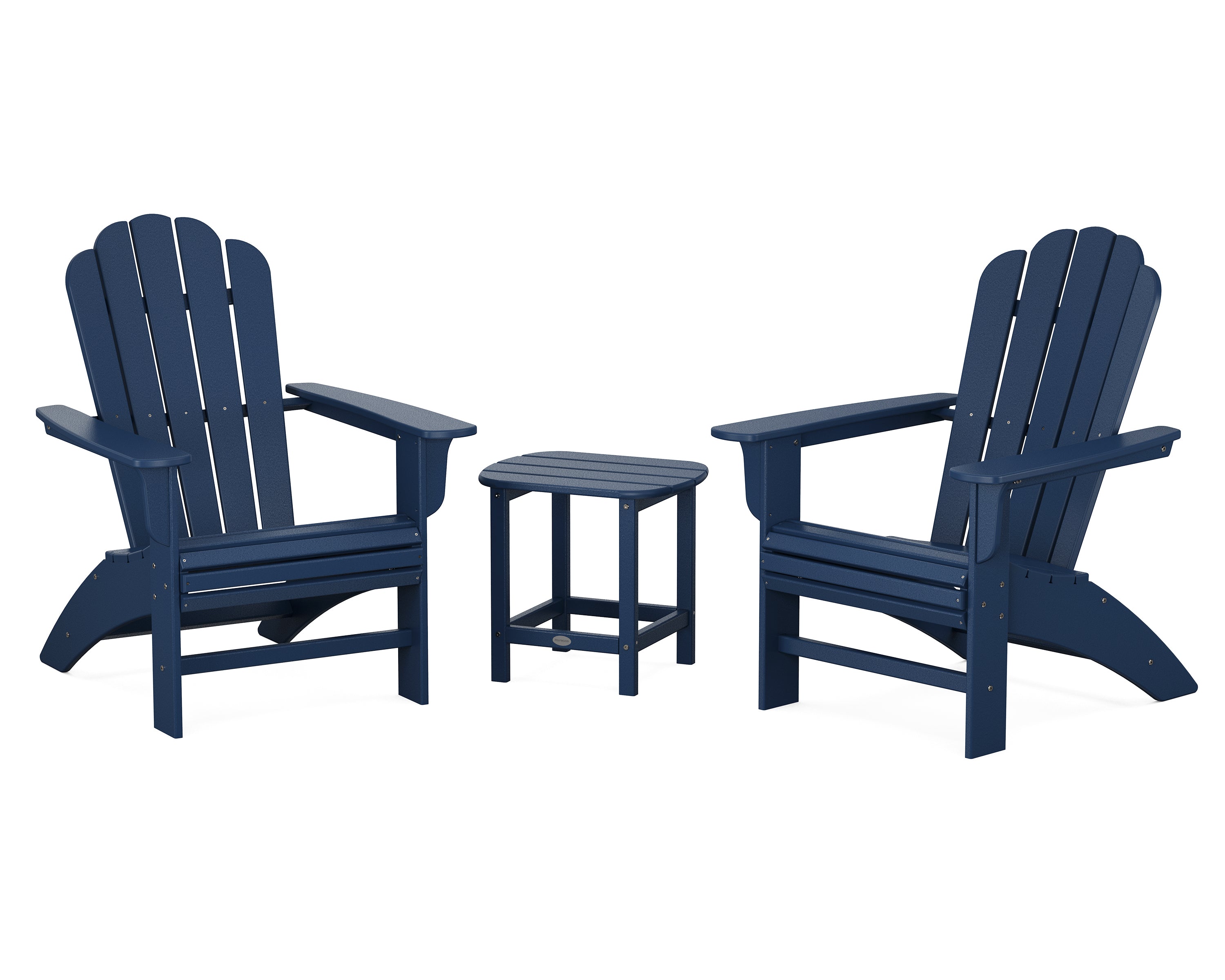 POLYWOOD Country Living Cottage Curveback Adirondack Chair 3-Piece Outdoor Patio Set - Perfect for Garden, Poolside & Backyard Relaxation