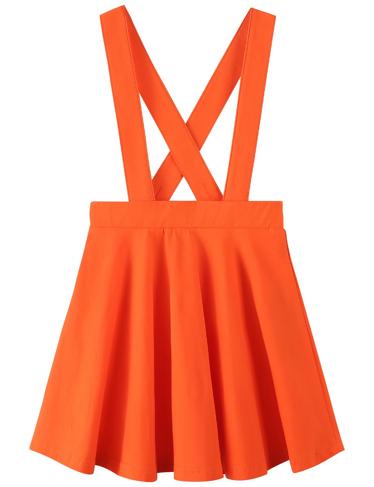 Noomelfish Girls' Stretchy Cotton Suspender Skater Skirt Flared Overall Dress for Ages 4-12 | Playful Outfit for School, Parties & Casual Wear