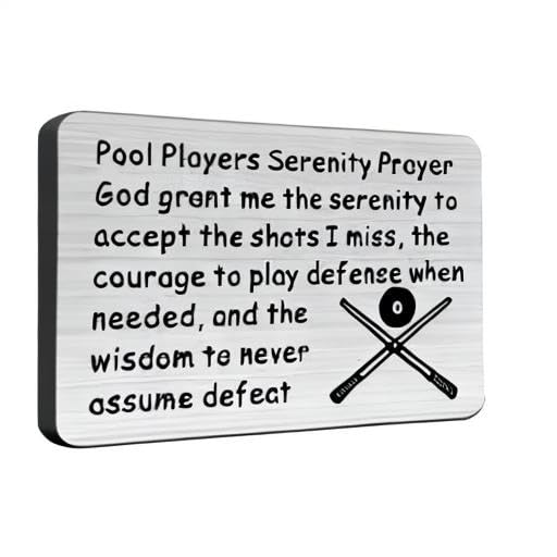 LQRI Billiards Gift - Serenity Prayer Wallet Card for Pool Players | 8-Ball Design Billiard Coach Accessory | Perfect Gift for Pool Enthusiasts & Bar Game Lovers