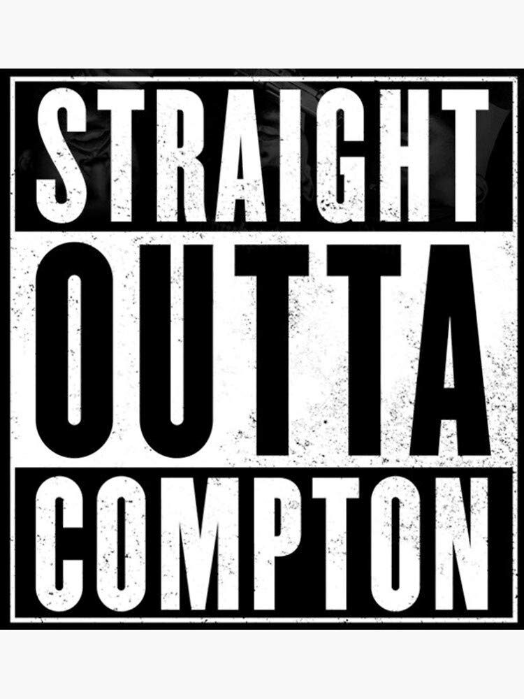 Straight Outta Compton Merchandise Sticker - Waterproof Decal for Hydro Flask, Laptop, Skateboard, Car, Phone, and Notebook - Durable Vinyl Stickers for Personalization and Decoration