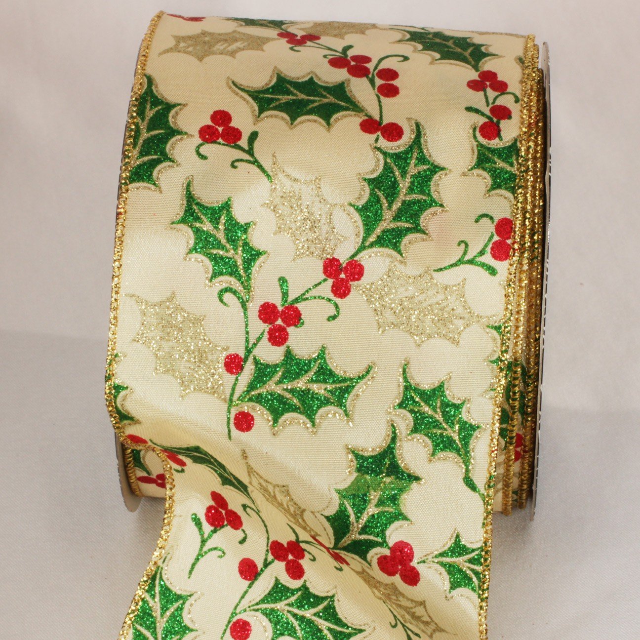 Christmas Mistletoe Kisses Wired Craft Ribbon - 4