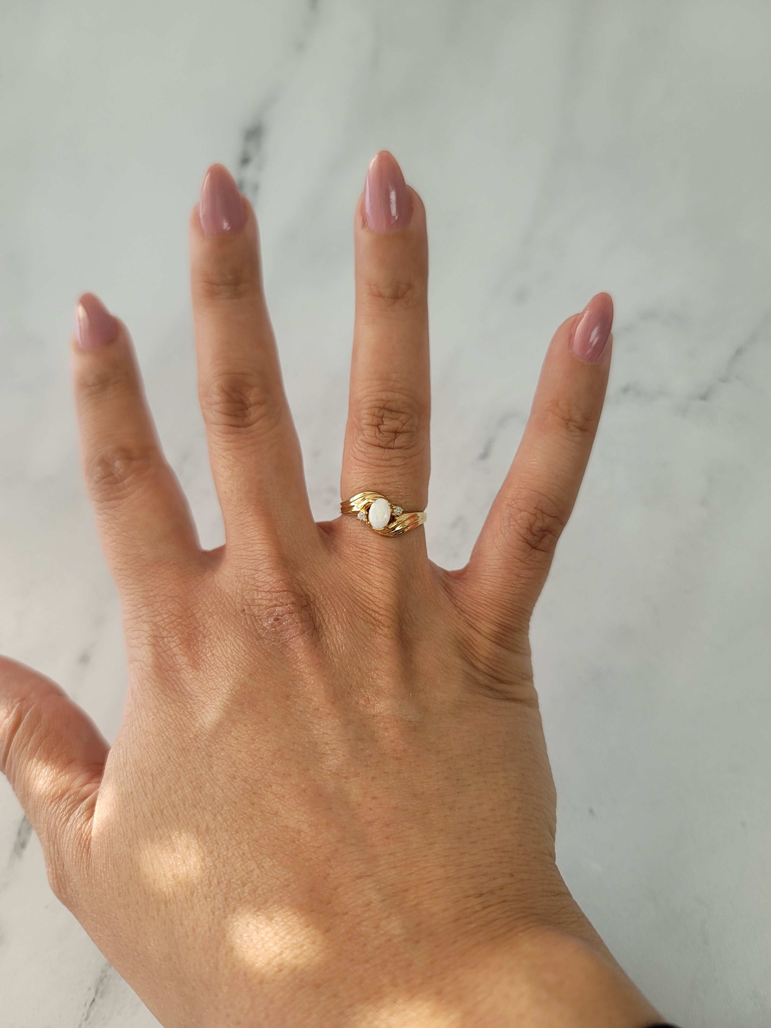 Elegant Oval Opal Ring with Diamond Accents - 925 Sterling Silver Handmade Jewelry for Women, Perfect for Engagement, Anniversary & Special Occasions