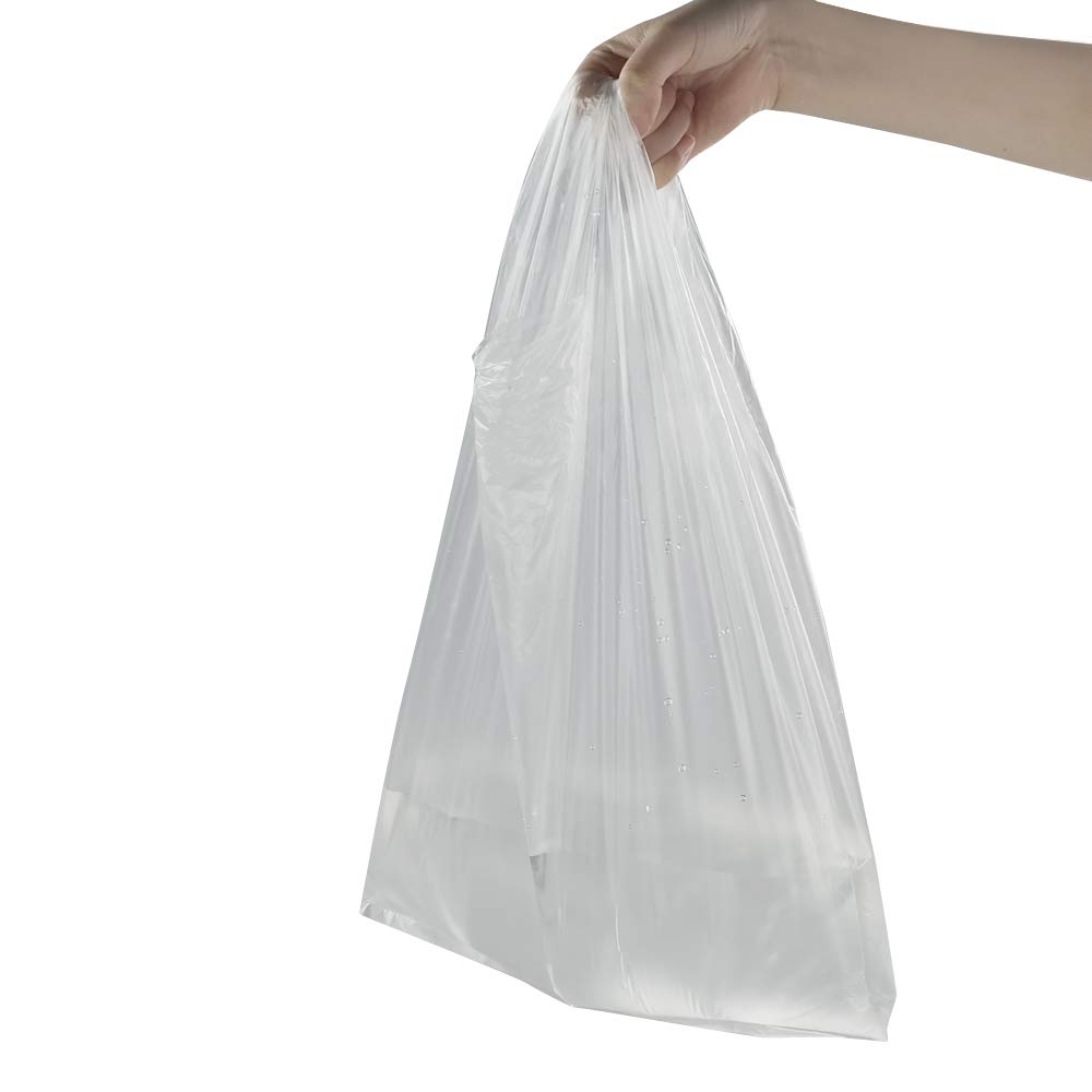Ggbin Durable Plastic T-Shirt Shopping Bags with Handles - 21.1