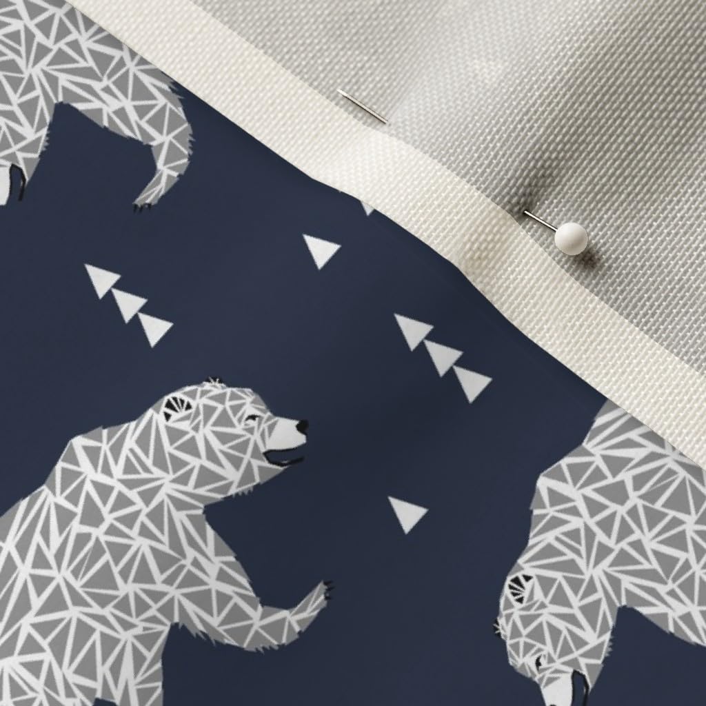 Geo Bear Geometric Kids Nursery Fabric - Triangle Bears Wilderness Print on Upholstery Velvet by The Yard | Home Decor, Boys Room, DIY Apparel & Craft Projects