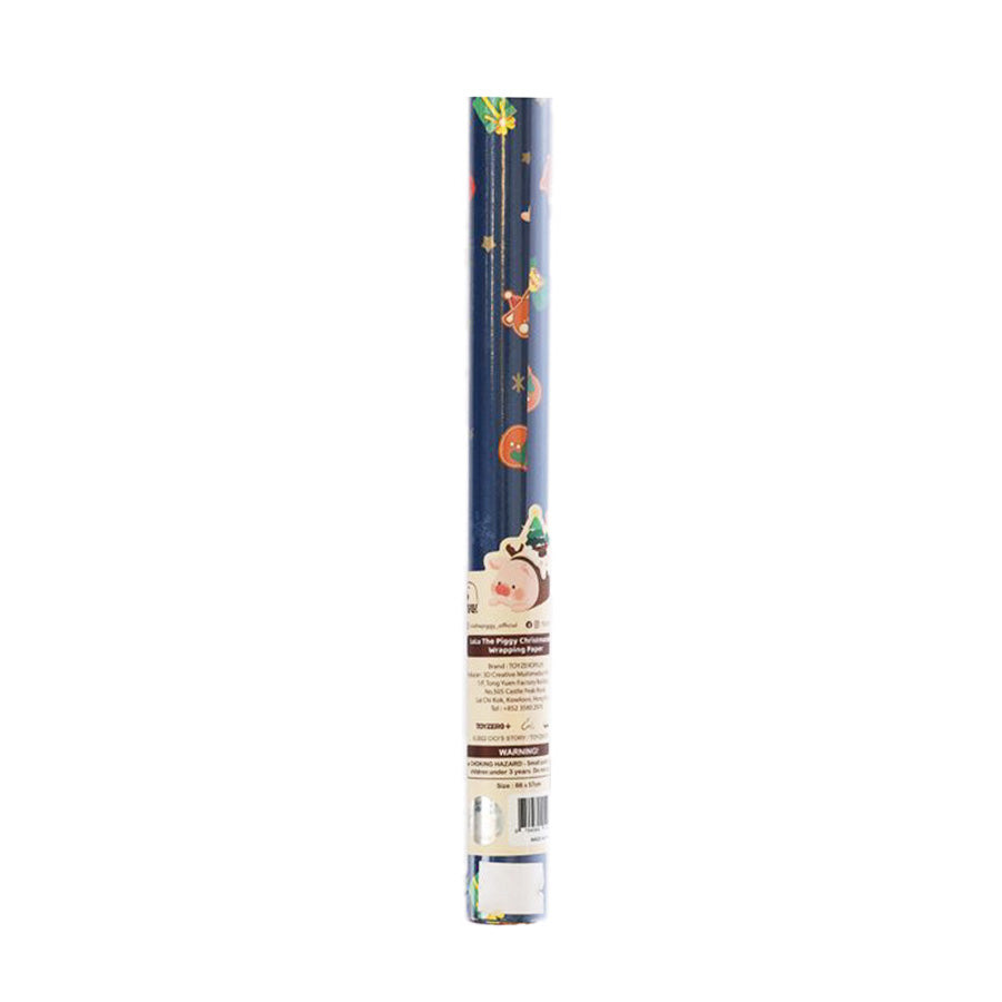 Lulu The Piggy Christmas Roll Wrapping Paper - Green Holiday Gift Wrap for Presents, Party Decorations & Festive DIY Crafts