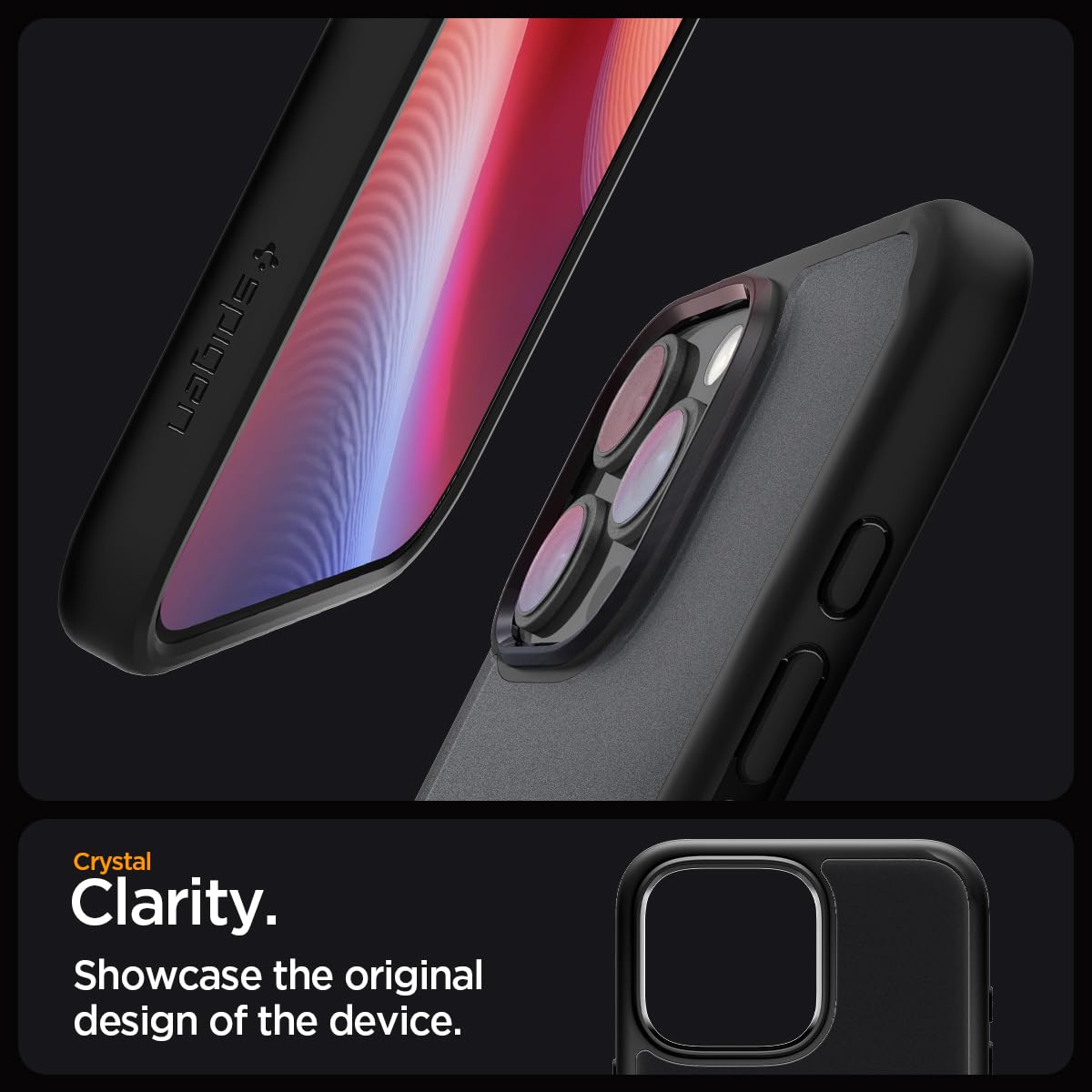 Spigen Ultra Hybrid Case for iPhone 16 Pro Max - Frost Black | Shockproof & Scratch-Resistant Protective Cover | Perfect for Work, Travel & Outdoor Activities