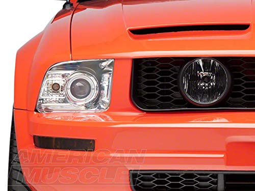 GT Style Pony Delete Grille with Fog Lights for 2005-2009 Ford Mustang V6 | Upgrade Front Grille for Enhanced Style & Airflow | Perfect for Car Shows & Performance Upgrades