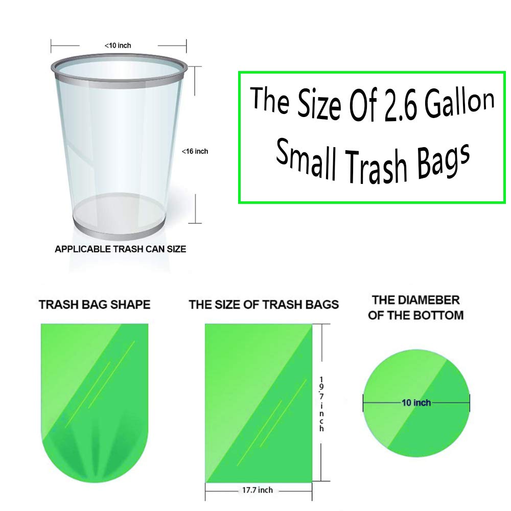 200 Counts 2.6 Gallon Compostable Trash Bags - Eco-Friendly Kitchen Compost Bin Liners (10L) | Small Biodegradable Food Scrap Bags for Bedroom, Bathroom & Office | Perfect for Organic Waste Disposal & Indoor Composting