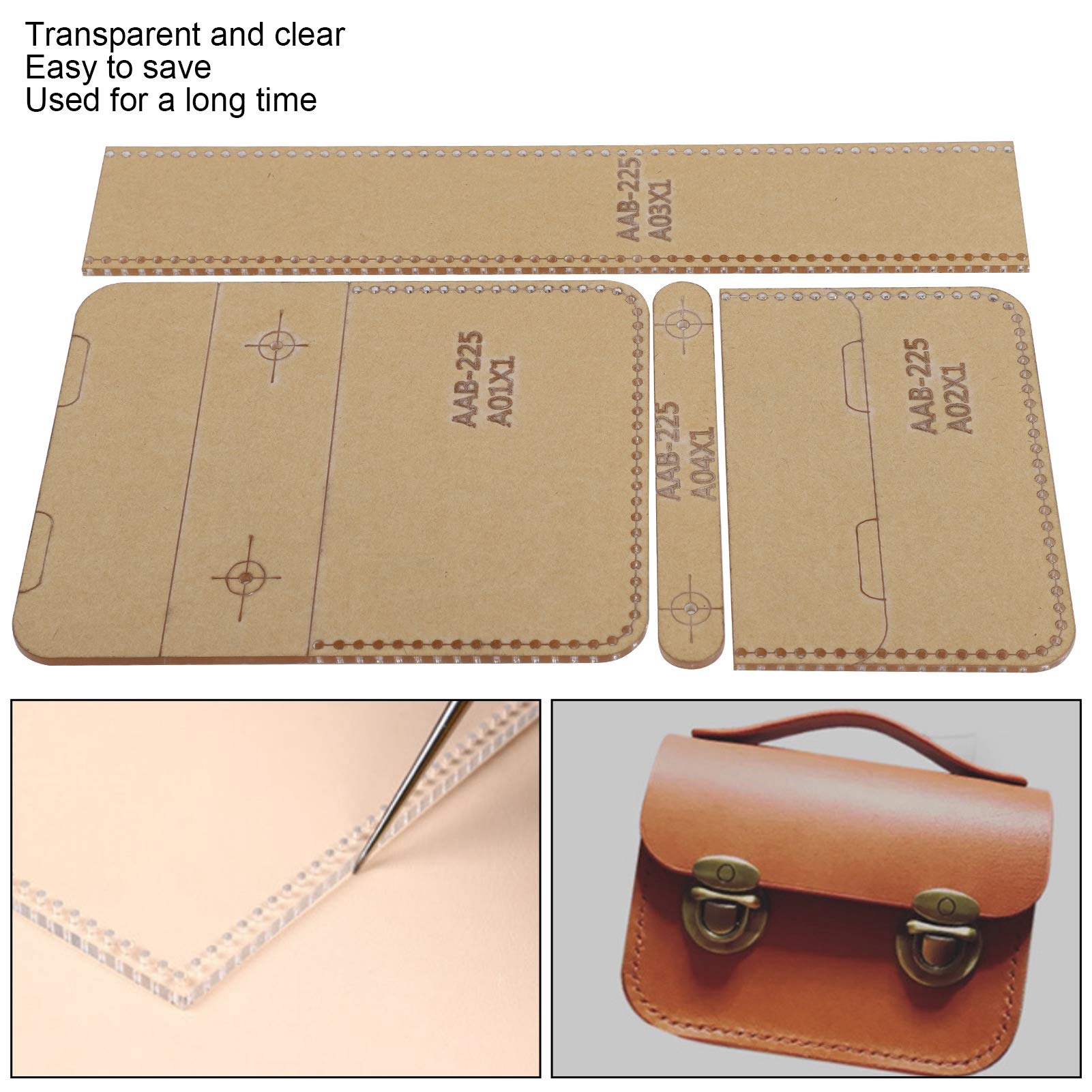 4Pcs Acrylic Template Set for DIY Leather Craft - Wallet & Purse Stencil Patterns, Acrylic Cutting Tool for Handmade Leather Wallets, Bags & Accessories - Perfect for DIY Projects, Gifts & Crafting Enthusiasts