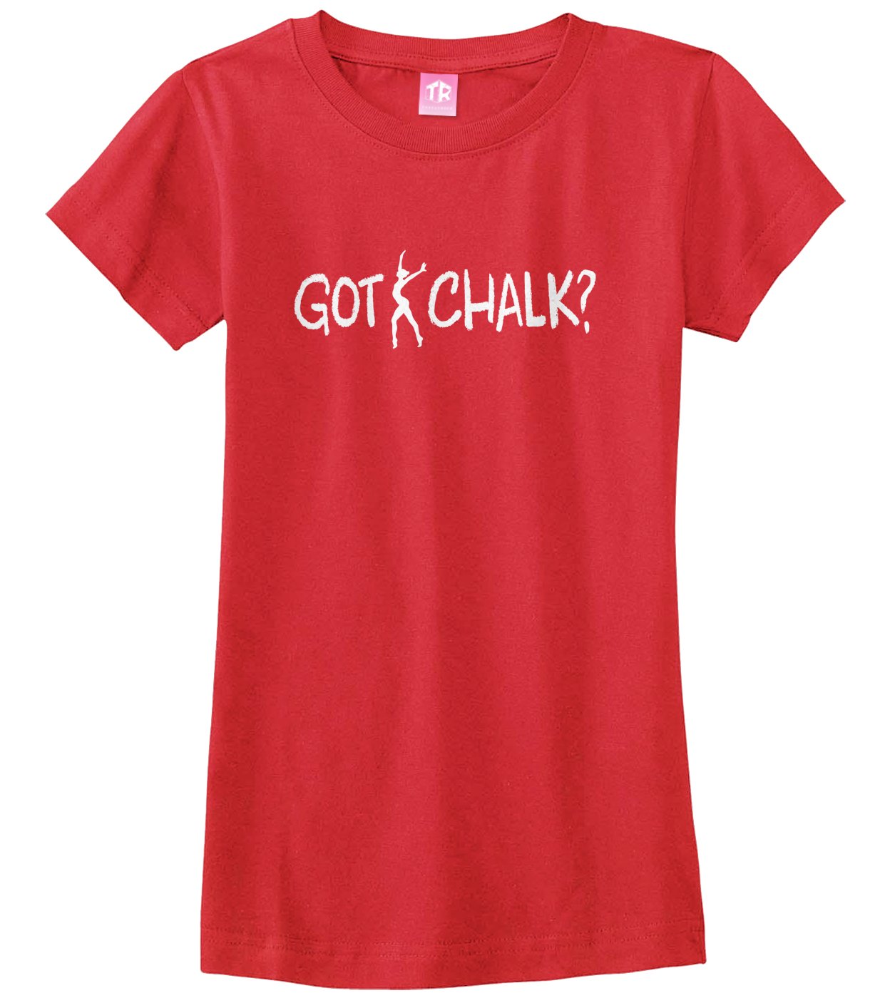 Threadrock Big Girls' Got Chalk Gymnastics Fitted T-Shirt - Comfortable & Stylish Workout Top for Teen Gymnasts - Perfect for Training, Competitions & Team Events