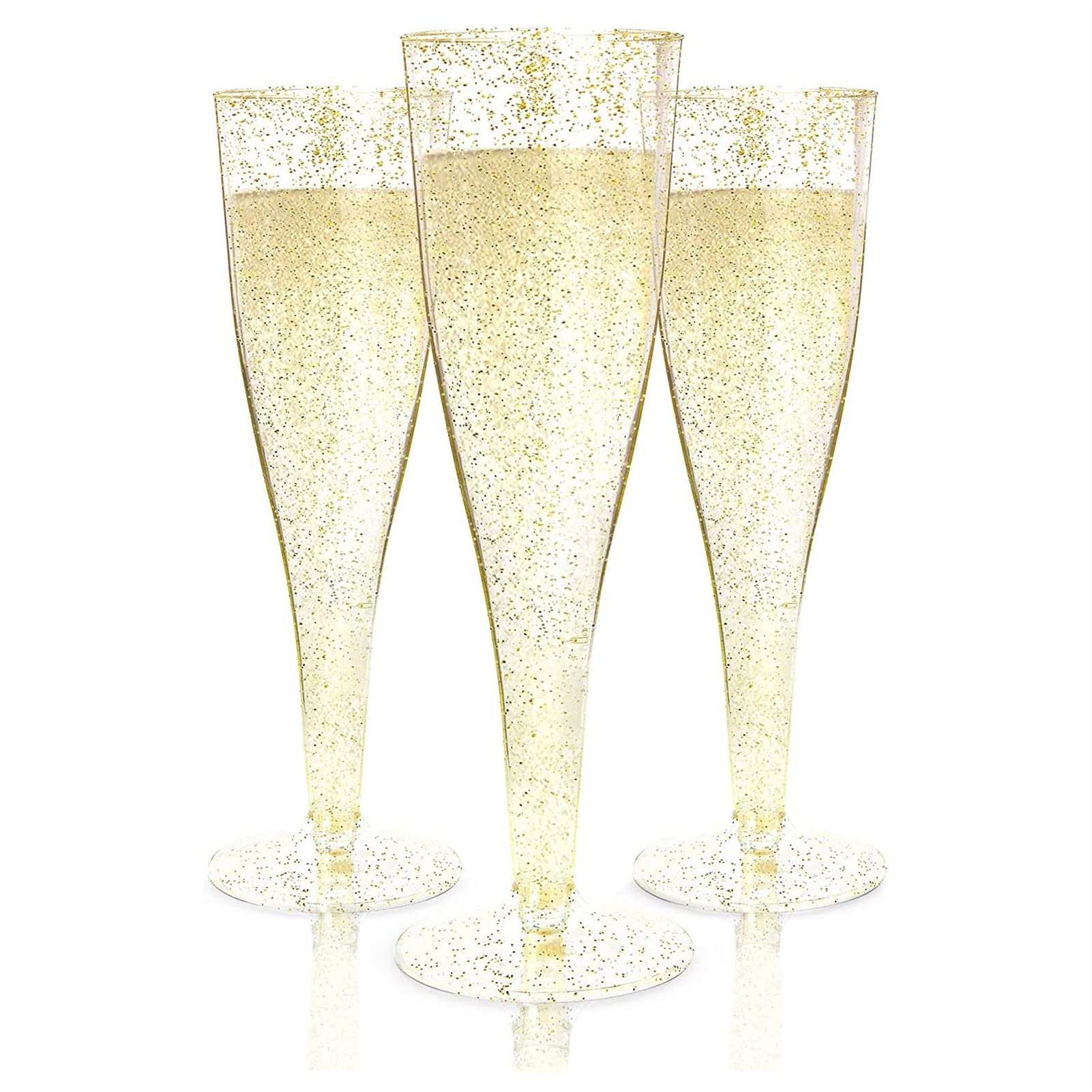 30-Pack Gold Glitter Disposable Plastic Cups - Elegant Toasting Glasses for Wedding, Party, Cocktail & Champagne Celebrations - Perfect for Bridal Showers, Bachelorette Parties & Anniversary Events